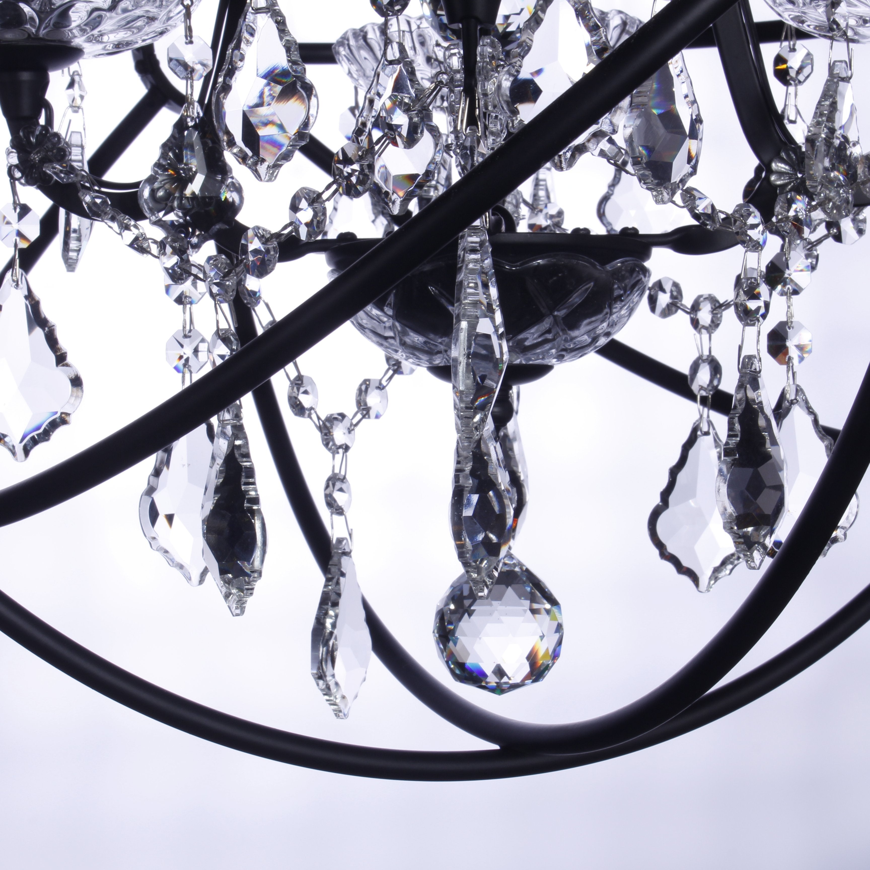 50 Light 80" MN Iron Orb Crystal Chandelier - Italian Concept - 