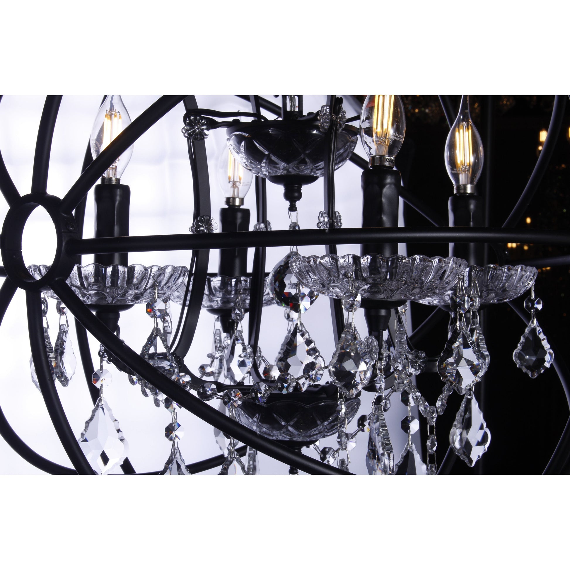 50 Light 80" MN Iron Orb Crystal Chandelier - Italian Concept - 
