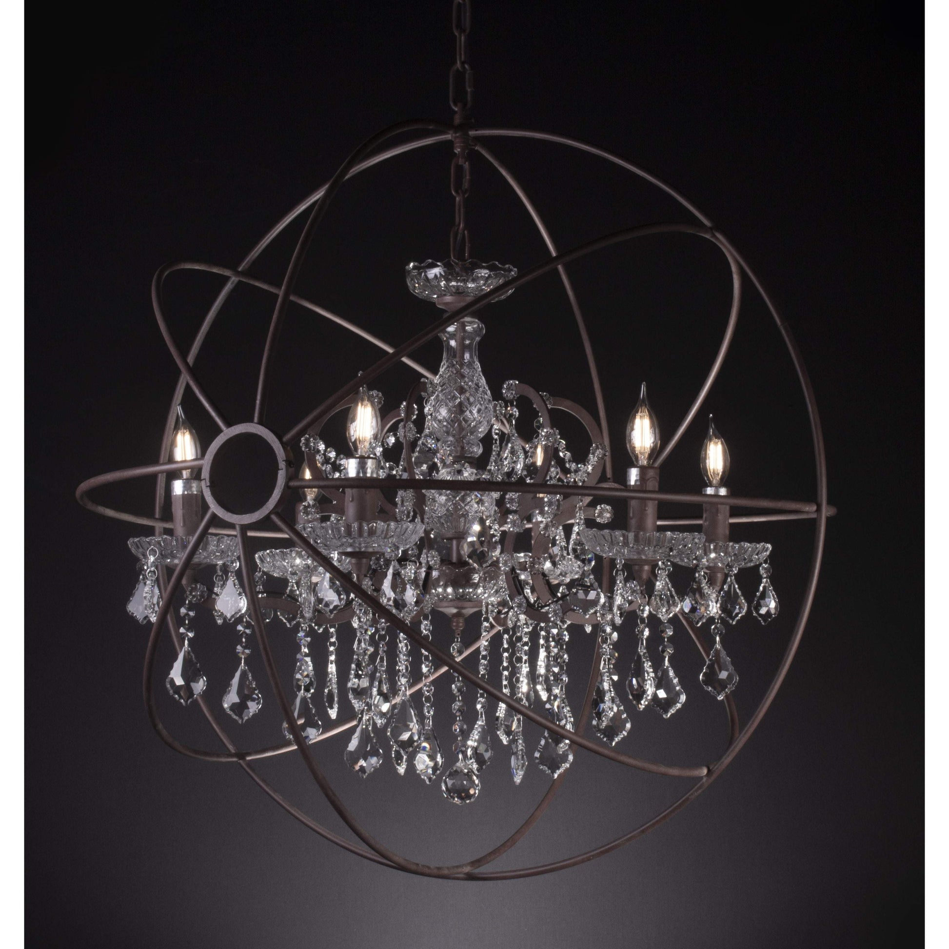 50 Light 80" MN Iron Orb Crystal Chandelier - Italian Concept - 
