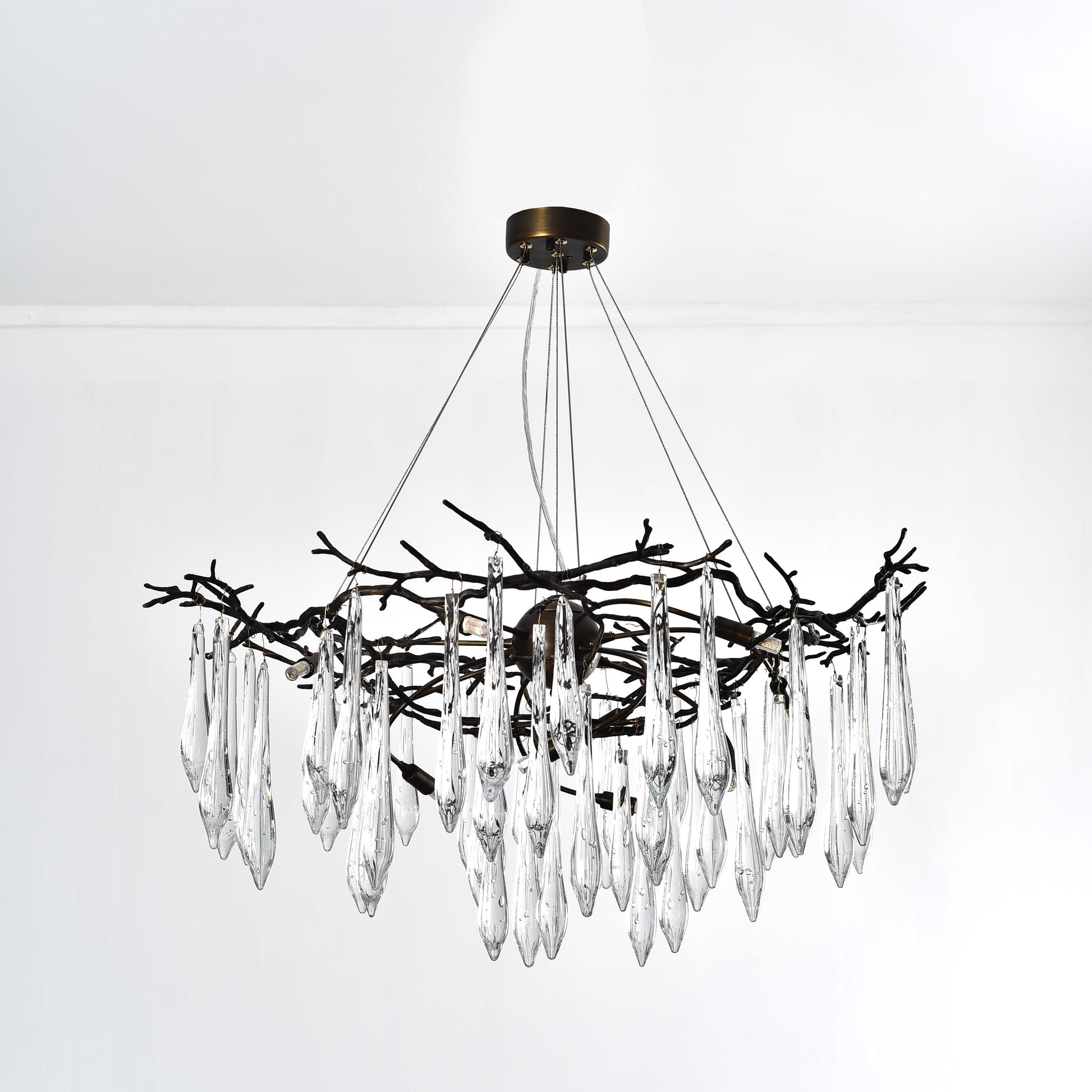 Lukas Extended Teardrop Branching Brass Round Chandelier - Italian Concept - 