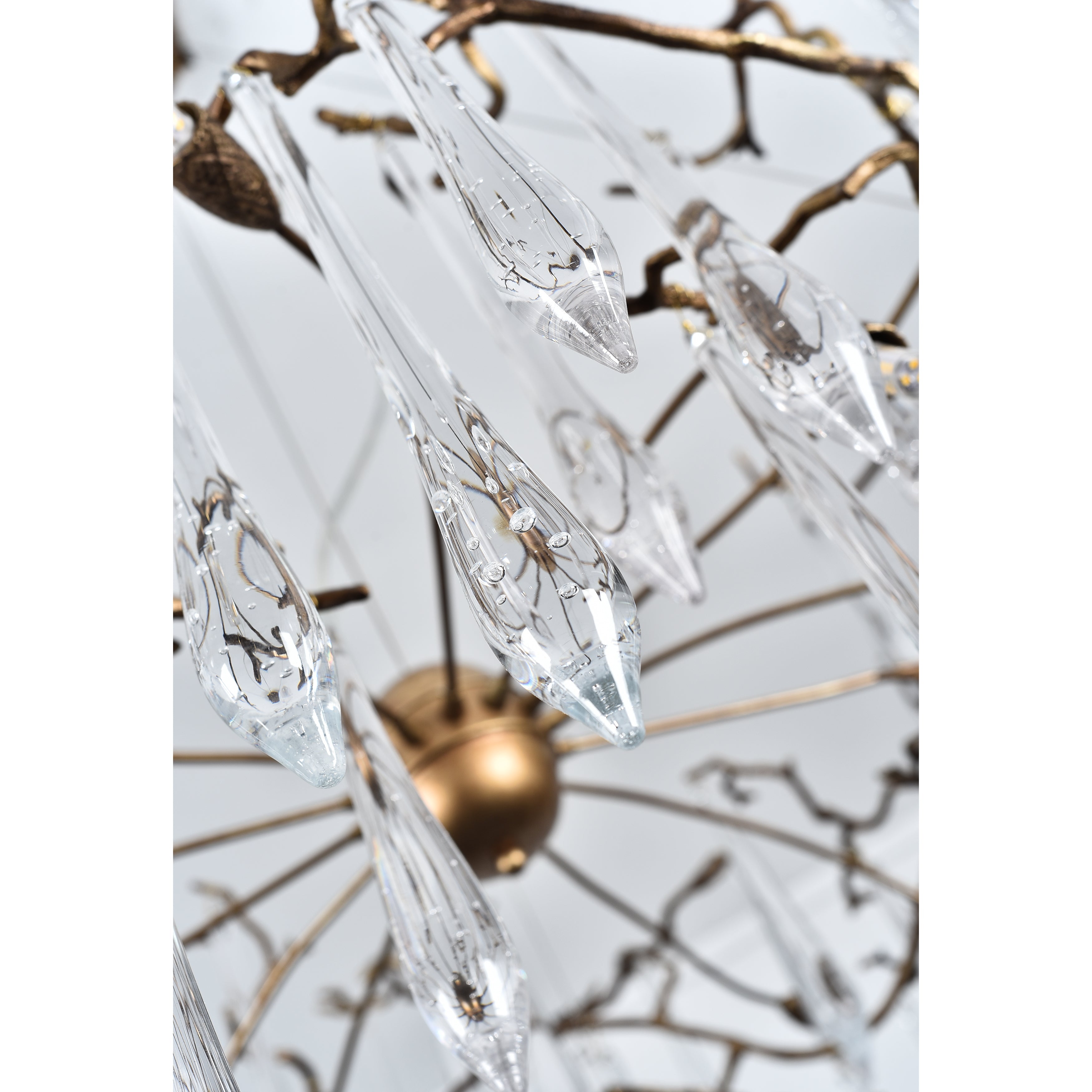Lukas Extended Teardrop Branching Brass Round Chandelier - Italian Concept - 