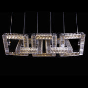 5-Ring Rectangular Linear Crystal Chandelier - Italian Concept - 