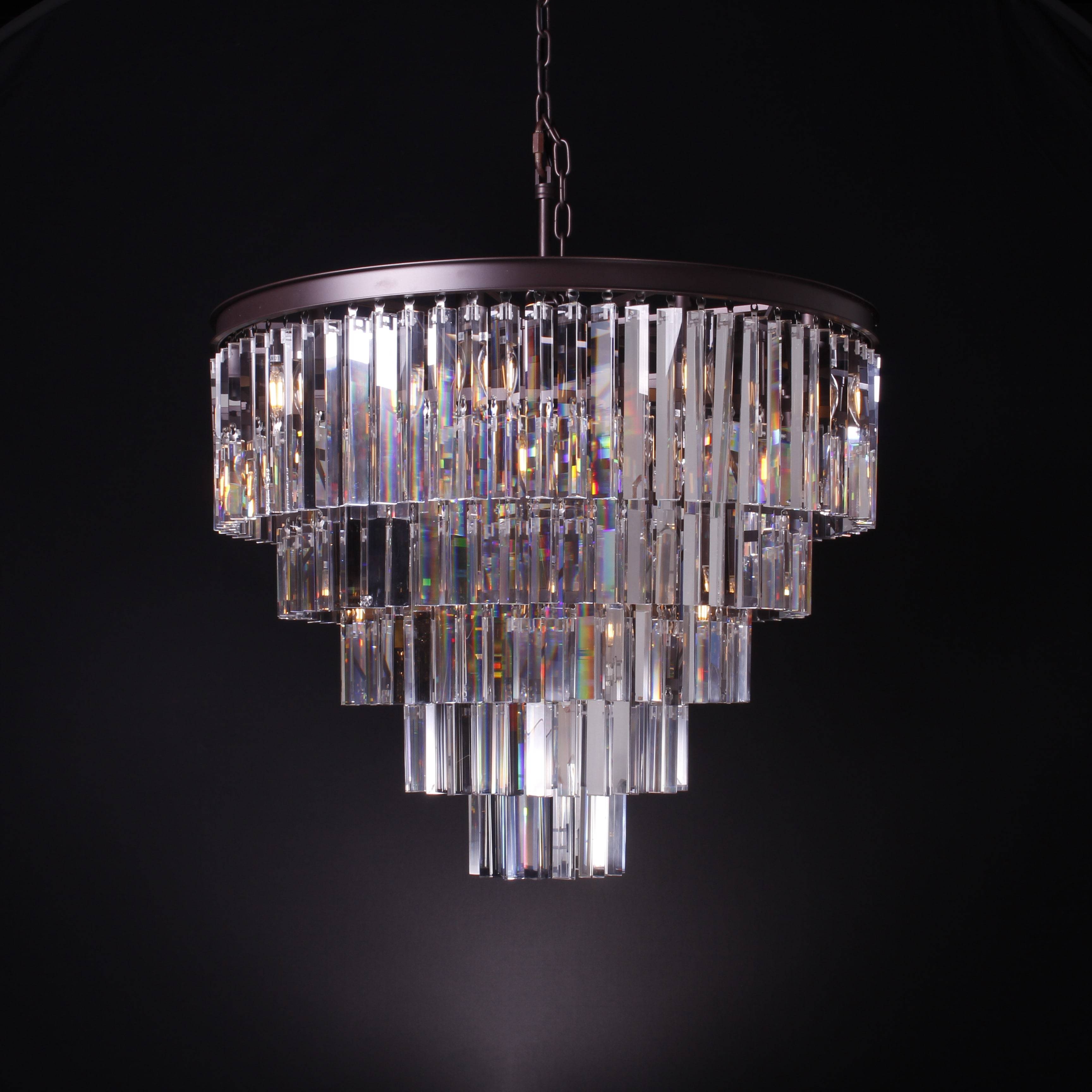 Apex Odeon Round Crystal Fringe Chandelier Collection - Italian Concept - 