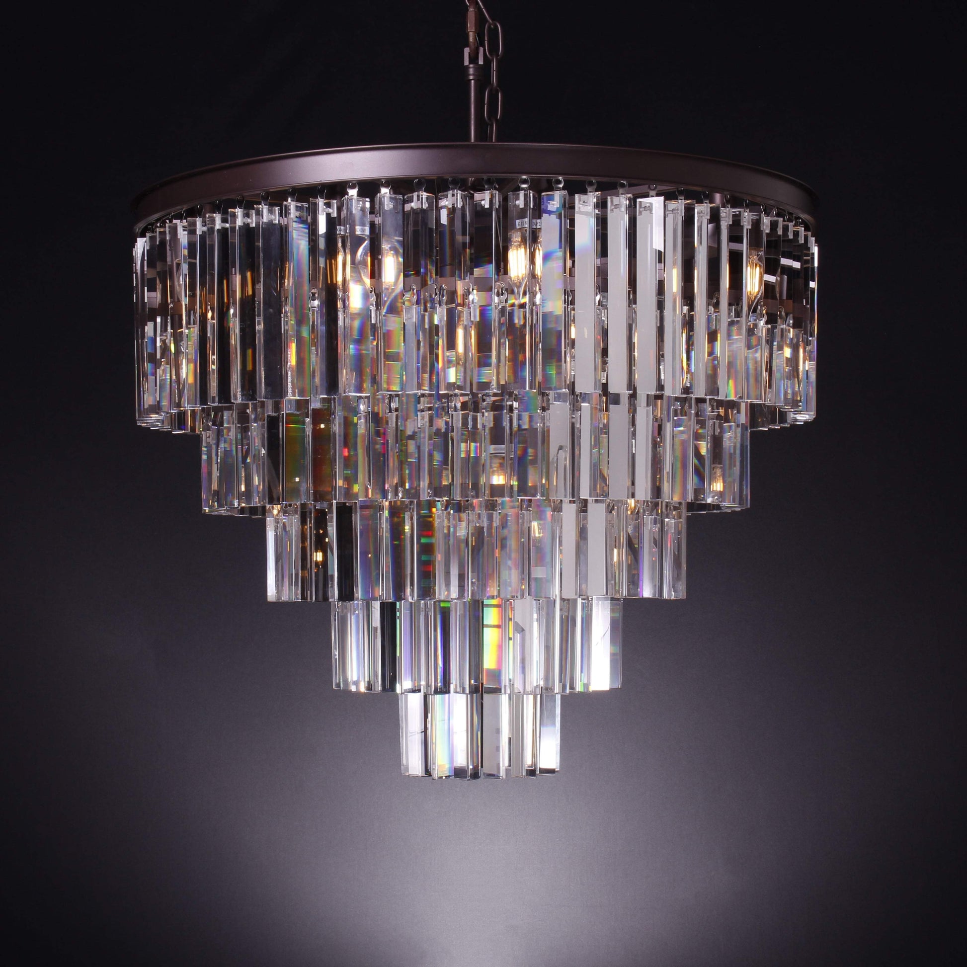 Flushmount Apex Odeon Tiered Round Crystal Fringe Chandelier Collection - Italian Concept - 