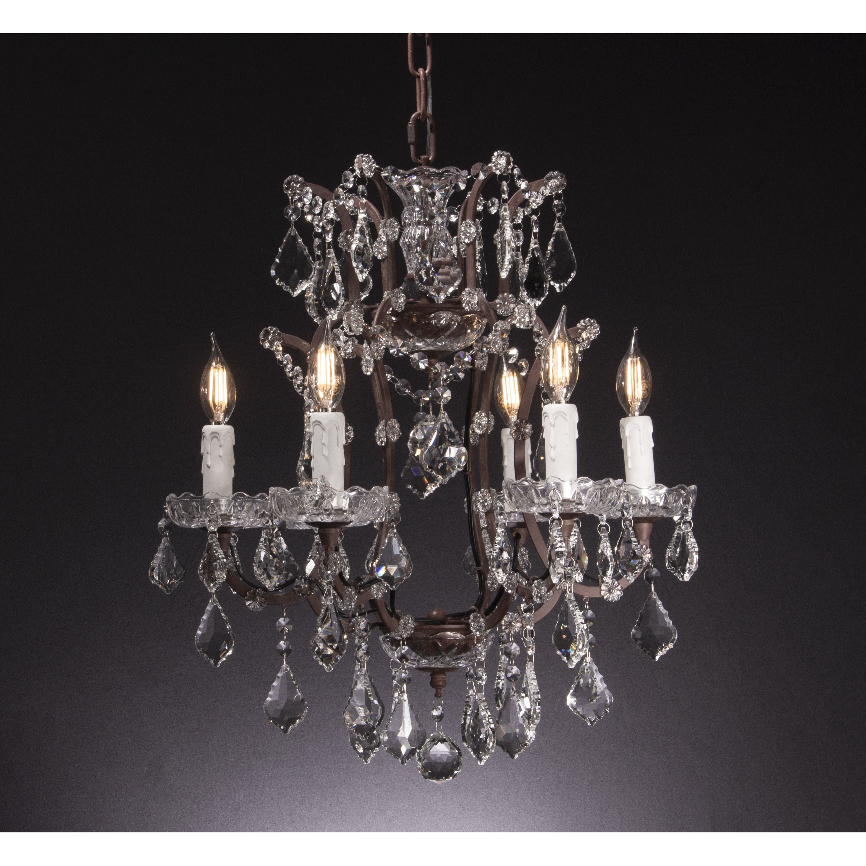 6 Light Maria Theresa Crystal Chandelier - Italian Concept - 