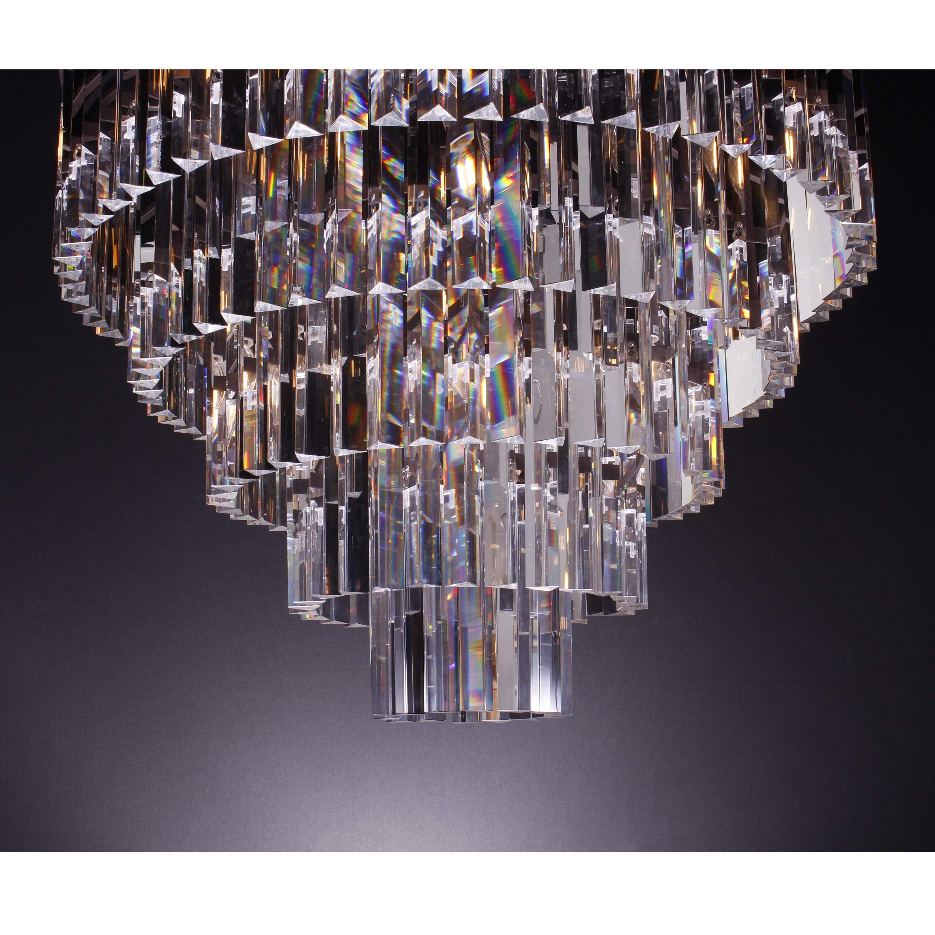 Flushmount Apex Odeon Tiered Round Crystal Fringe Chandelier Collection - Italian Concept - 