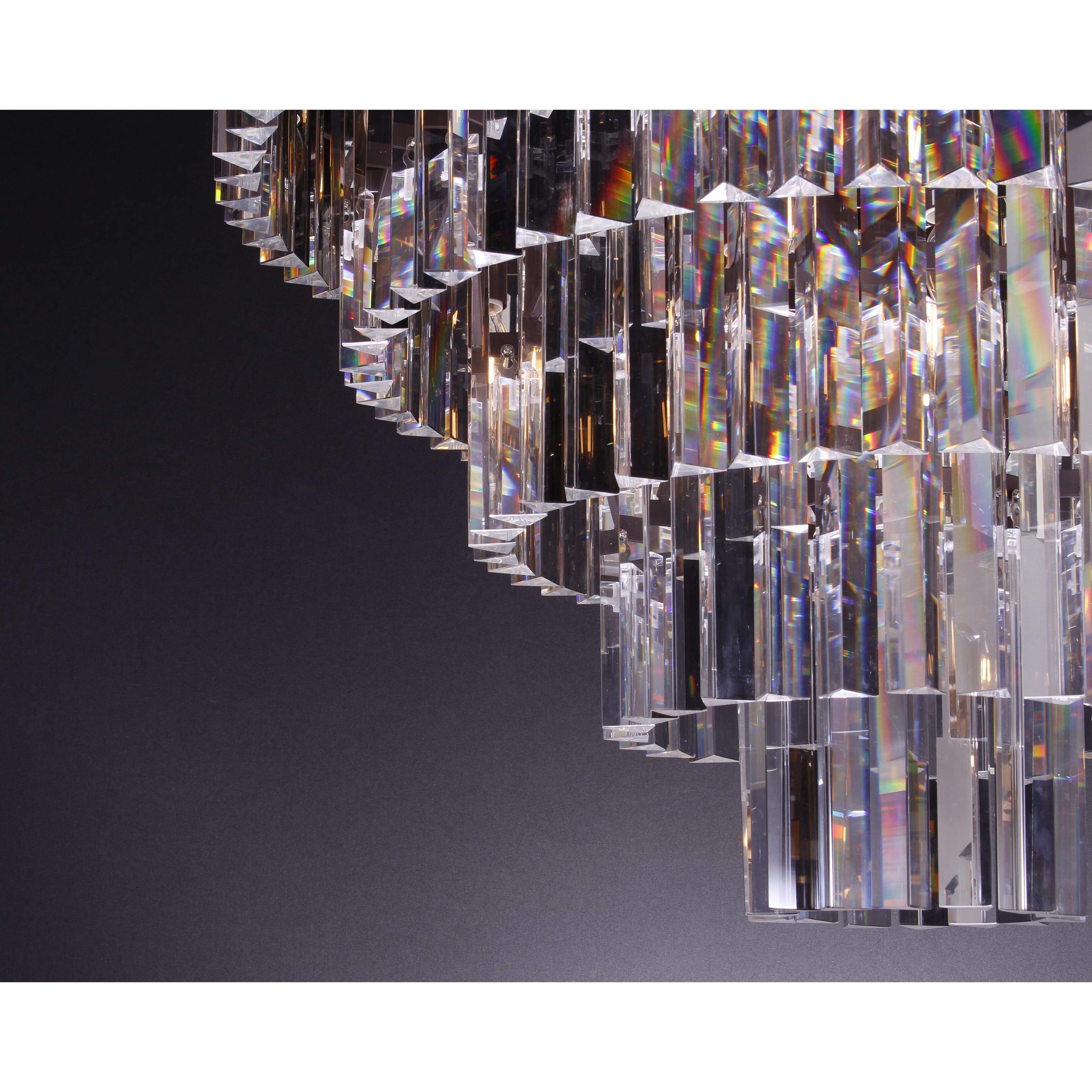 Flushmount 3-Tier Crystal Fringe Chandelier - Italian Concept