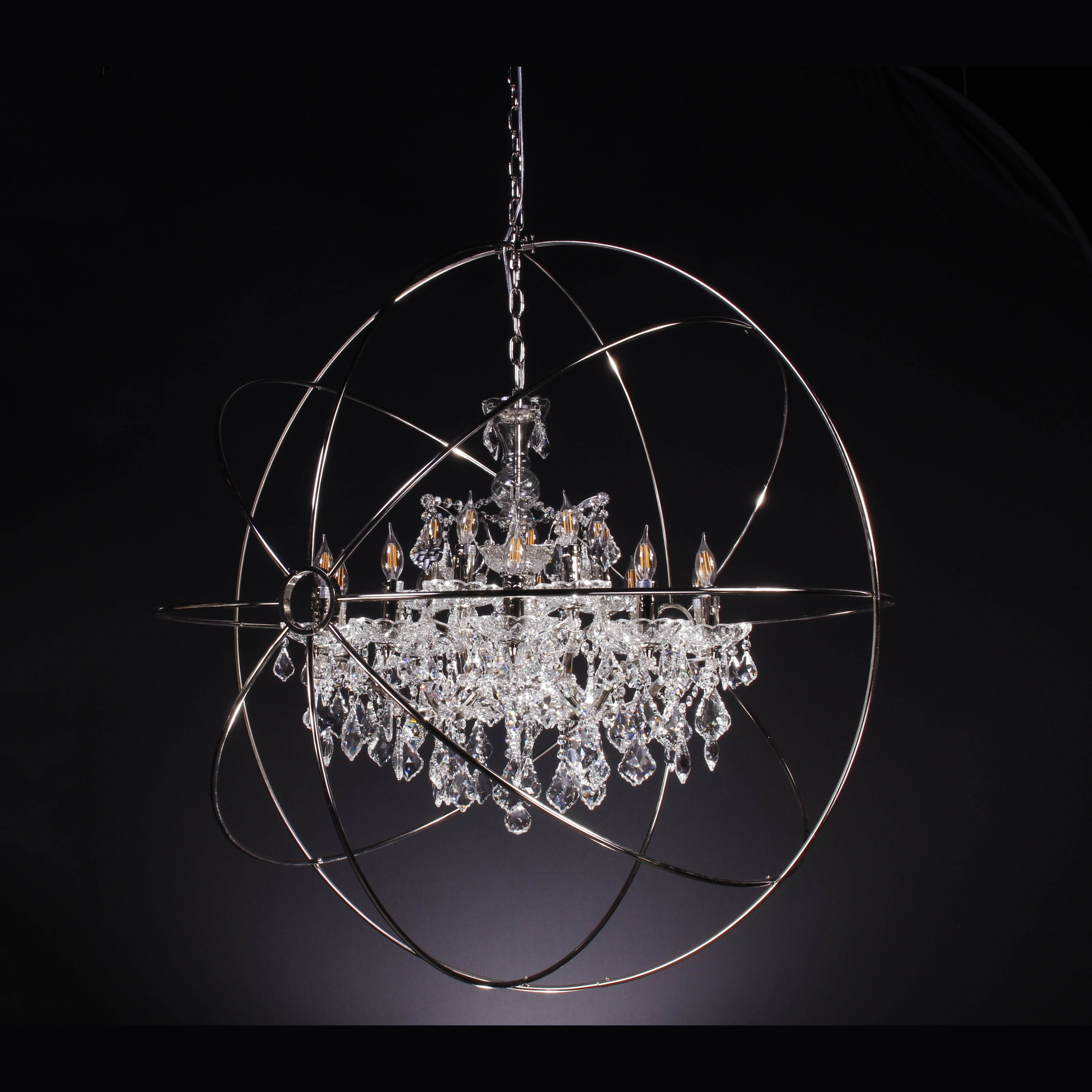 MN Iron Orb Smoke Crystal Chandelier - Italian Concept