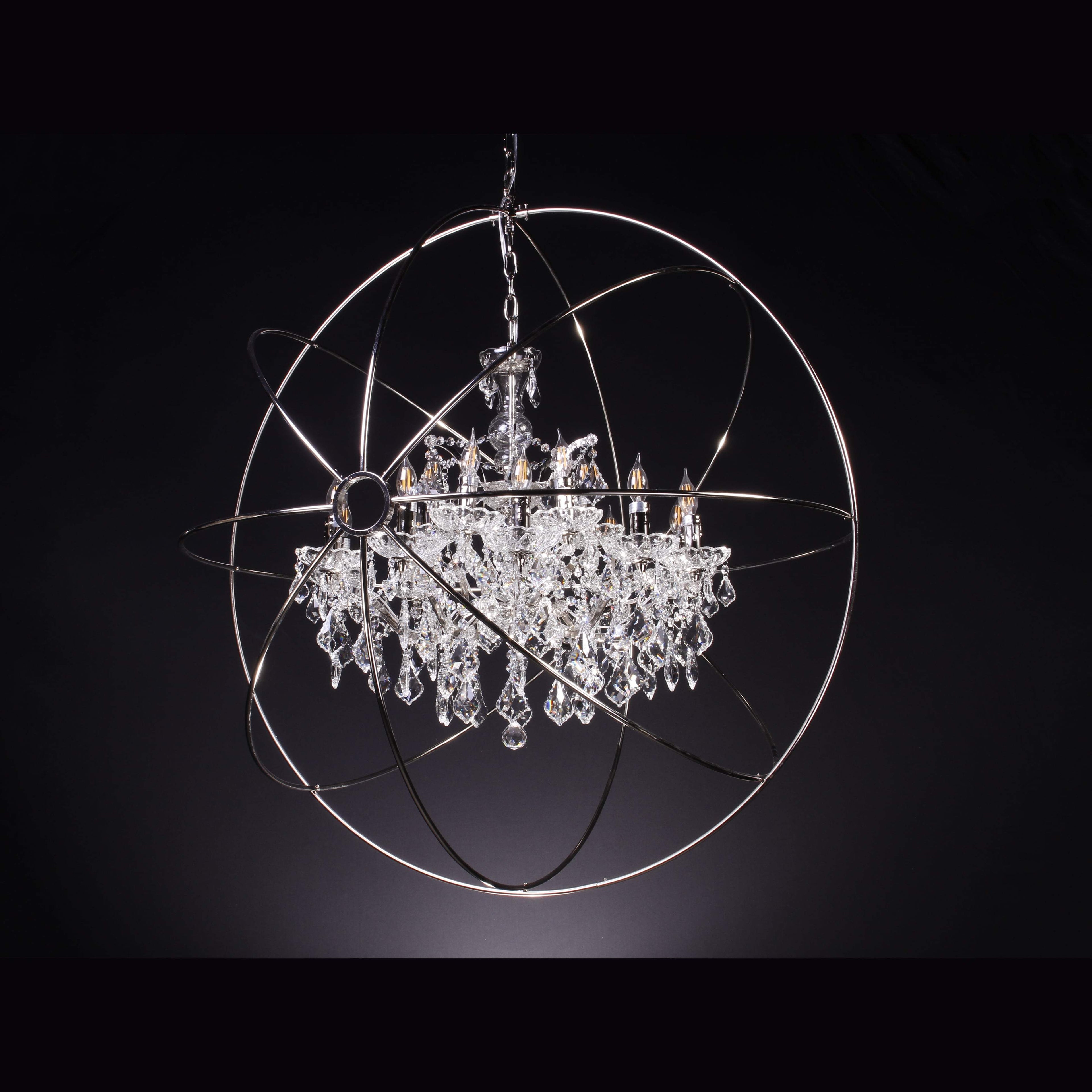 MN Iron Orb Smoke Crystal Chandelier - Italian Concept