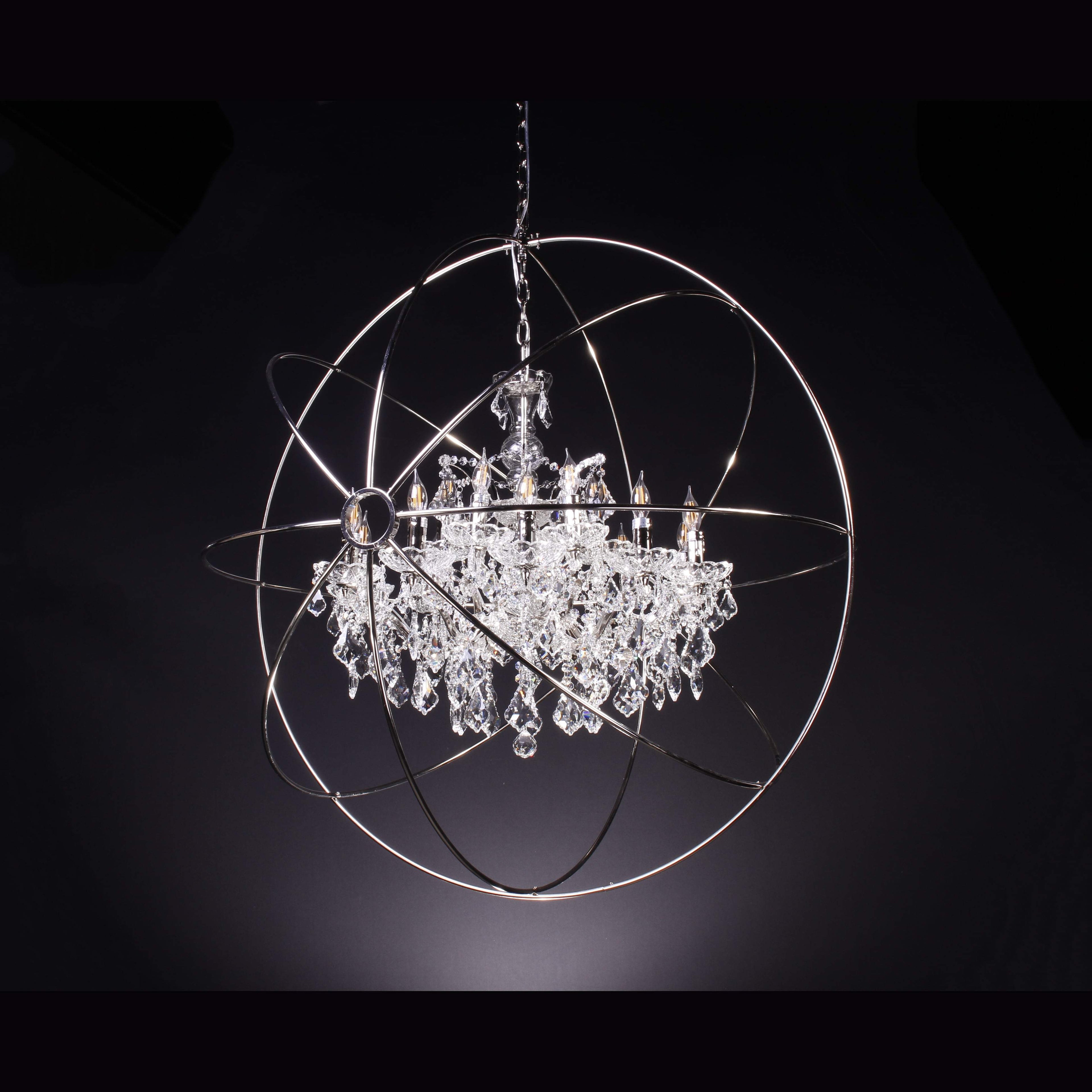 MN Iron Orb Smoke Crystal Chandelier - Italian Concept