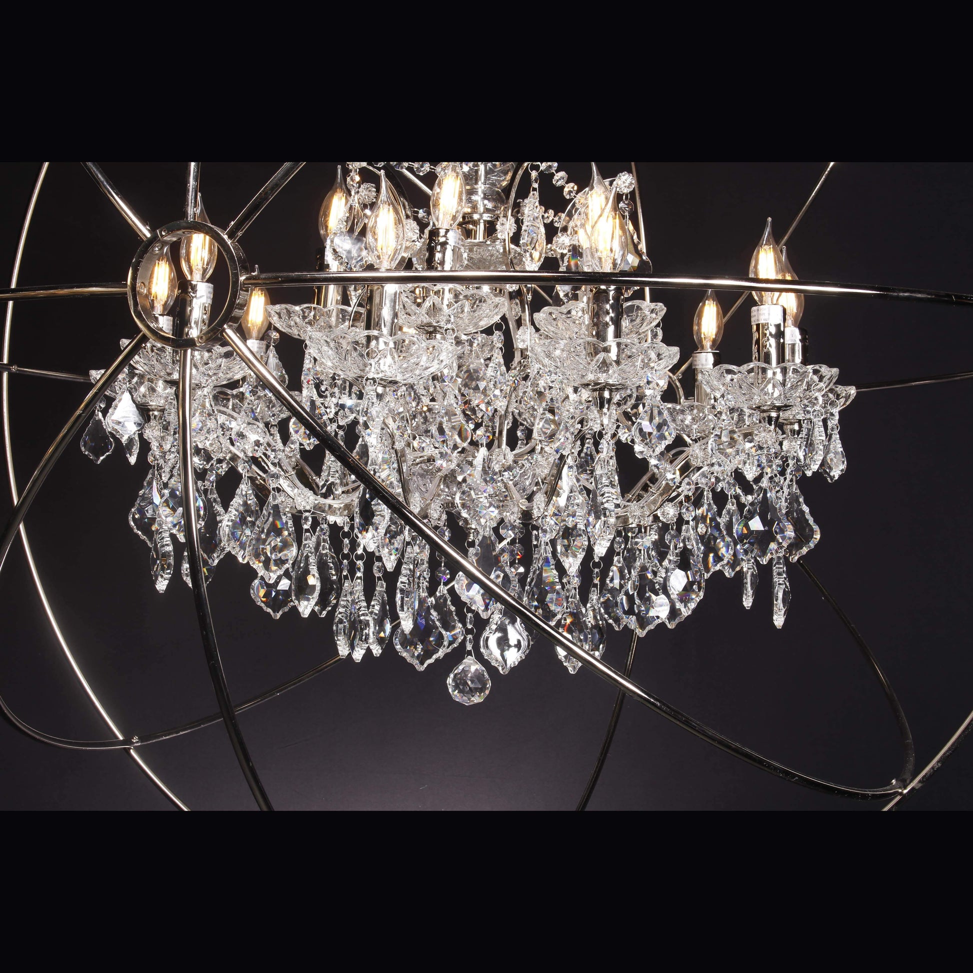 MN Iron Orb Smoke Crystal Chandelier - Italian Concept