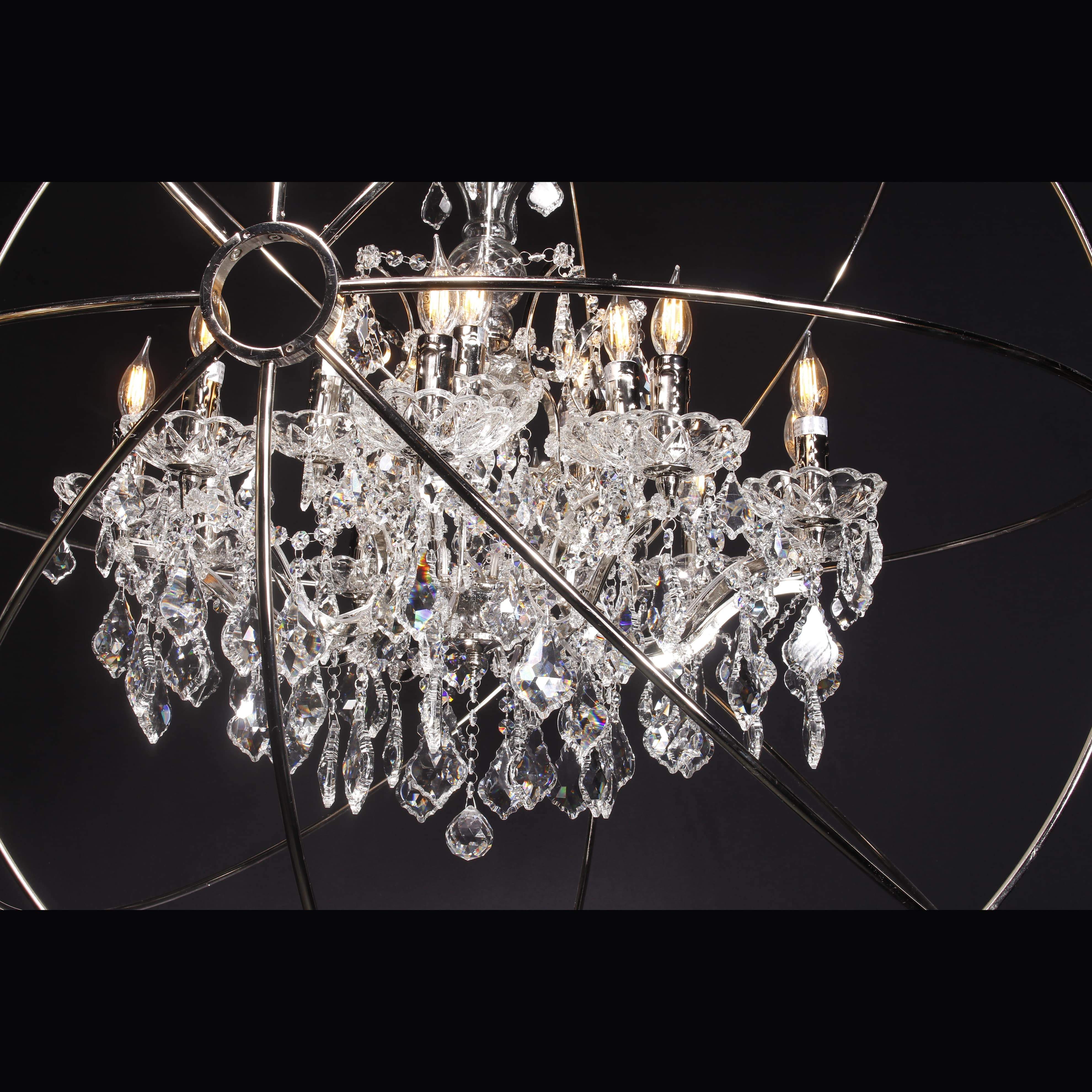 MN Iron Orb Smoke Crystal Chandelier - Italian Concept