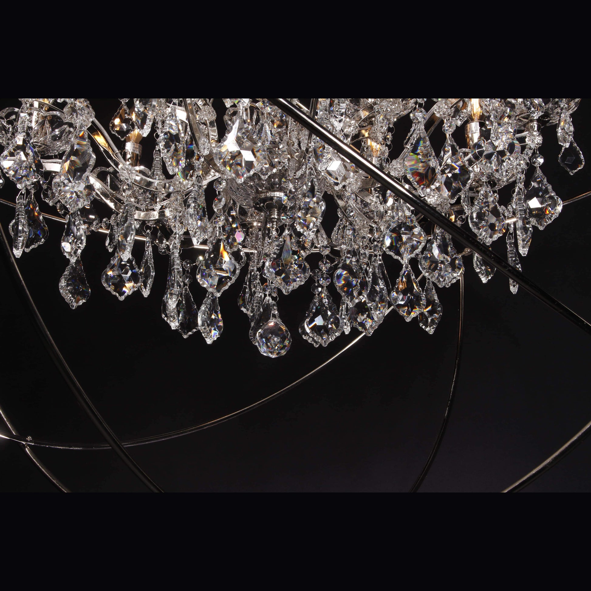 50 Light 80" MN Iron Orb Crystal Chandelier - Italian Concept - 