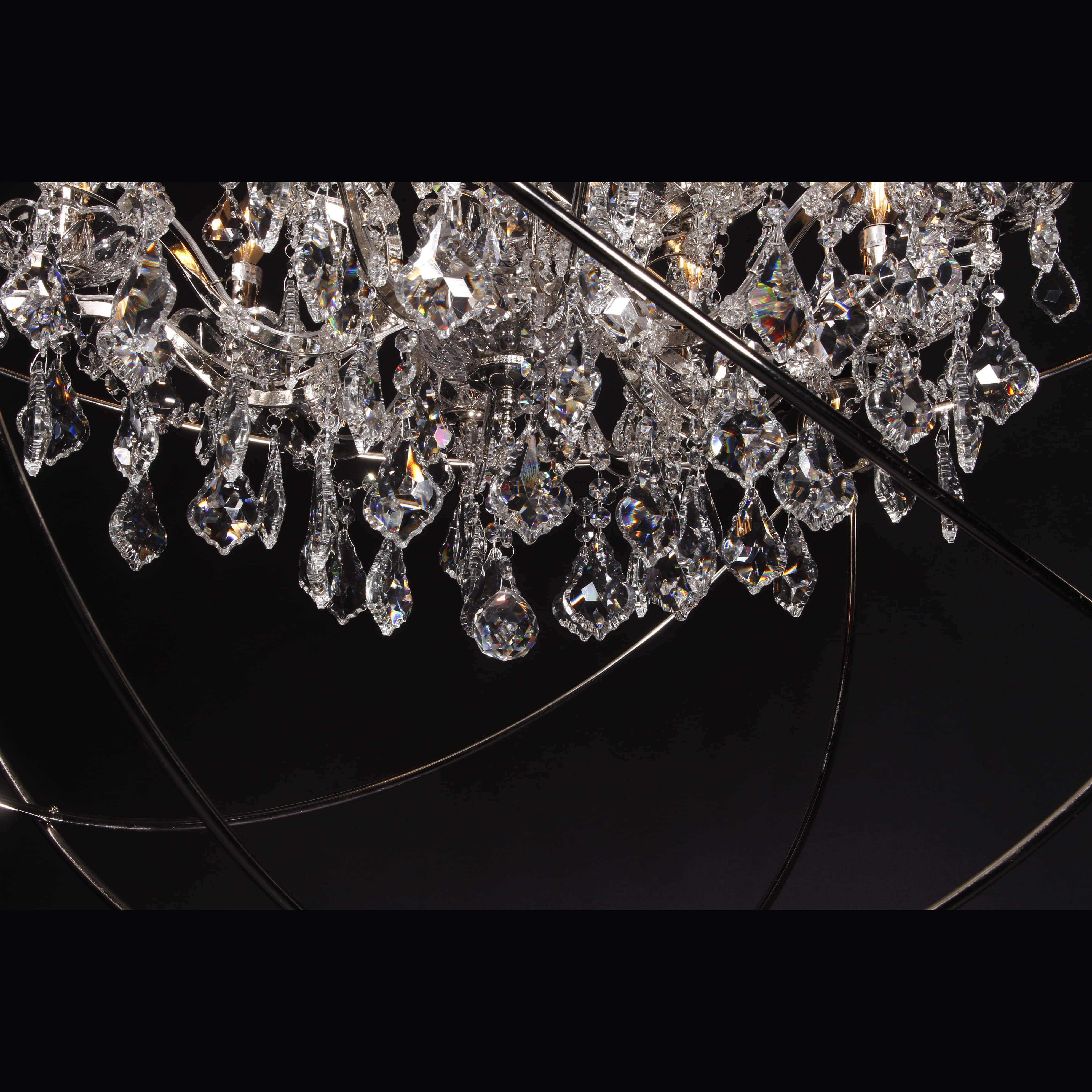 50 Light 80" MN Iron Orb Crystal Chandelier - Italian Concept - 