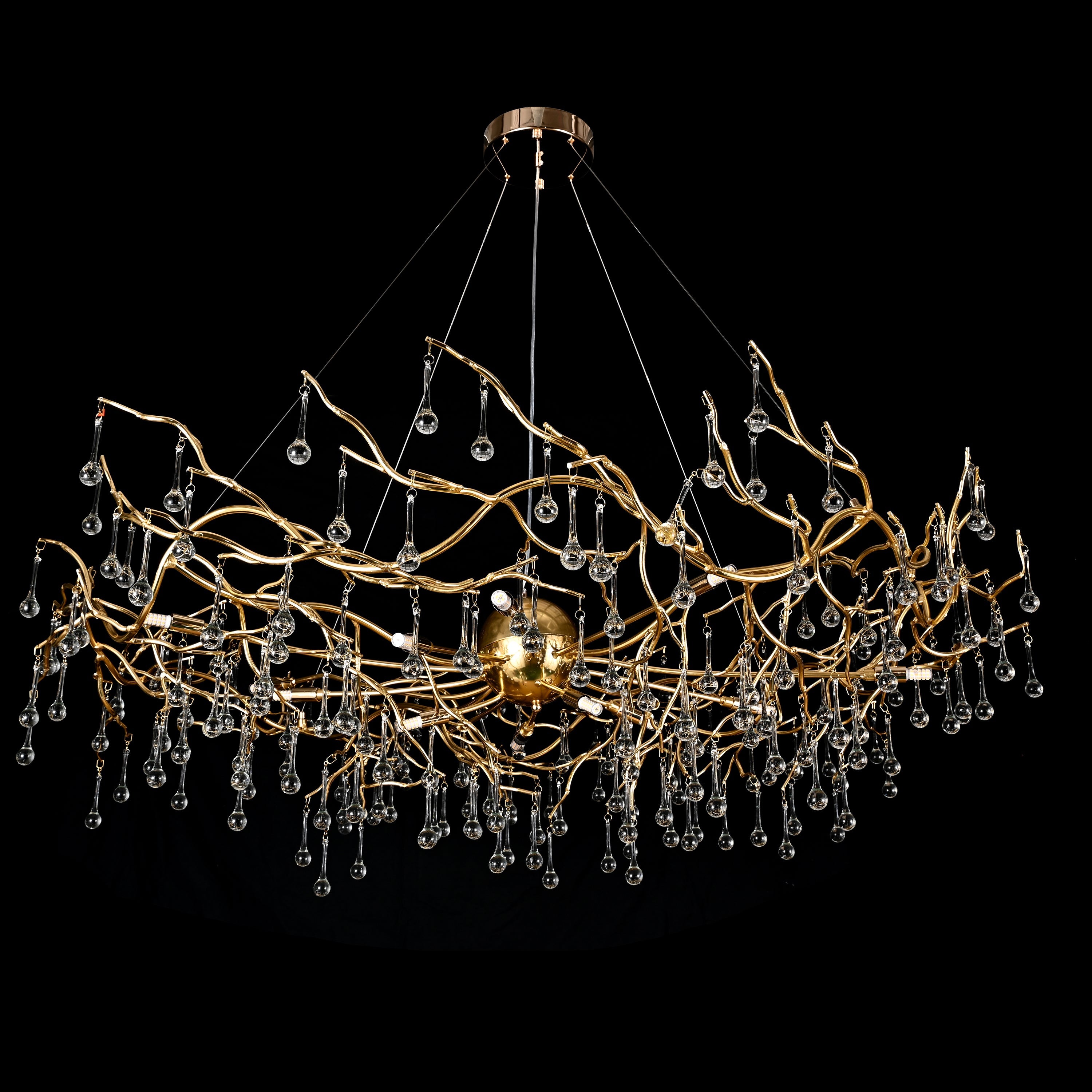 Dawn Livio Teardrop Branching Brass Round Chandelier - Italian Concept