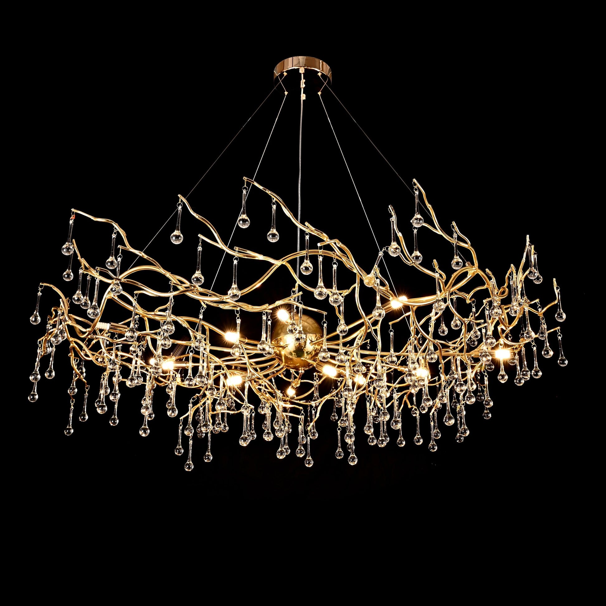 Dawn Livio Teardrop Branching Brass Round Chandelier - Italian Concept