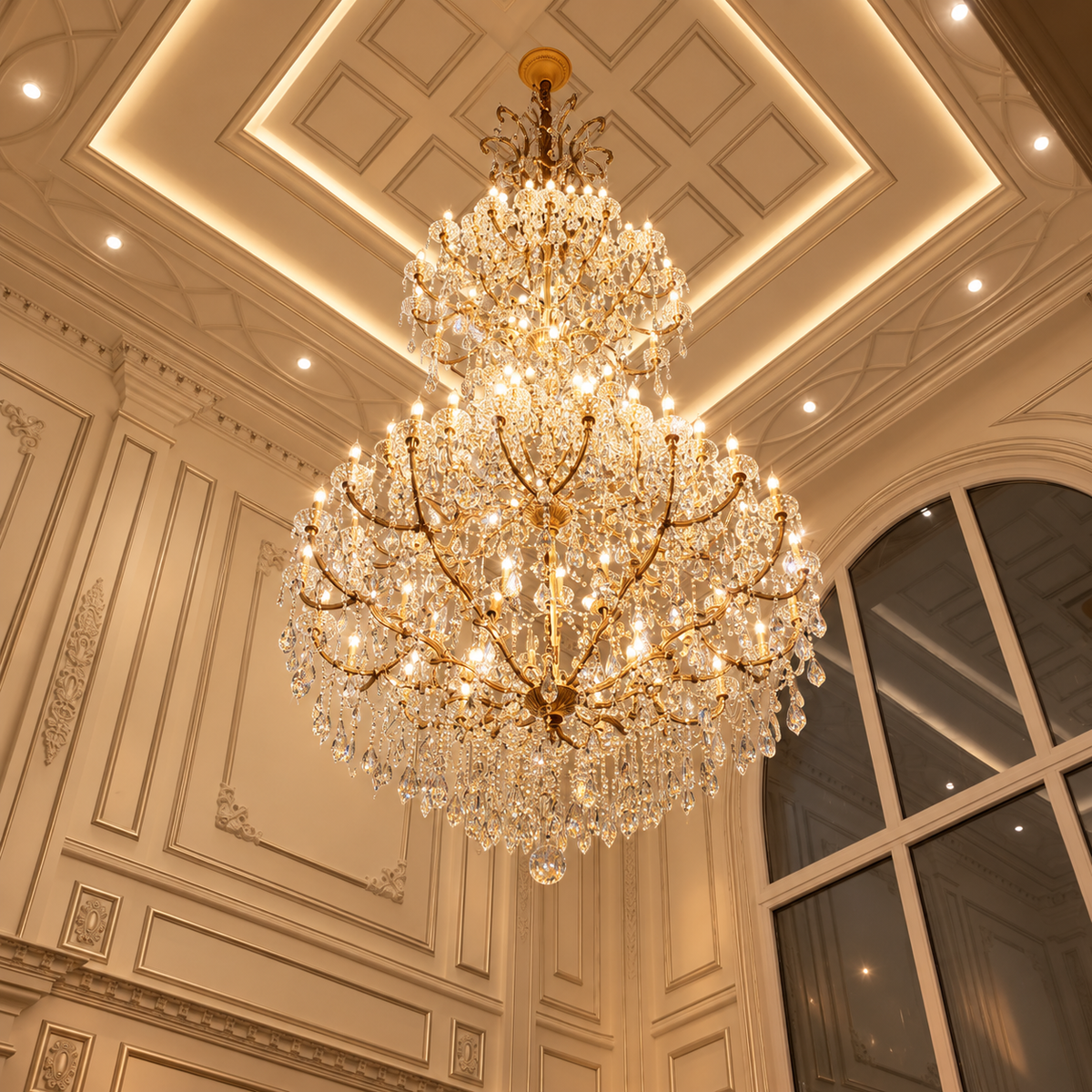 Dual Layer Foyer Maria Theresa Crystal Chandelier LT-81155