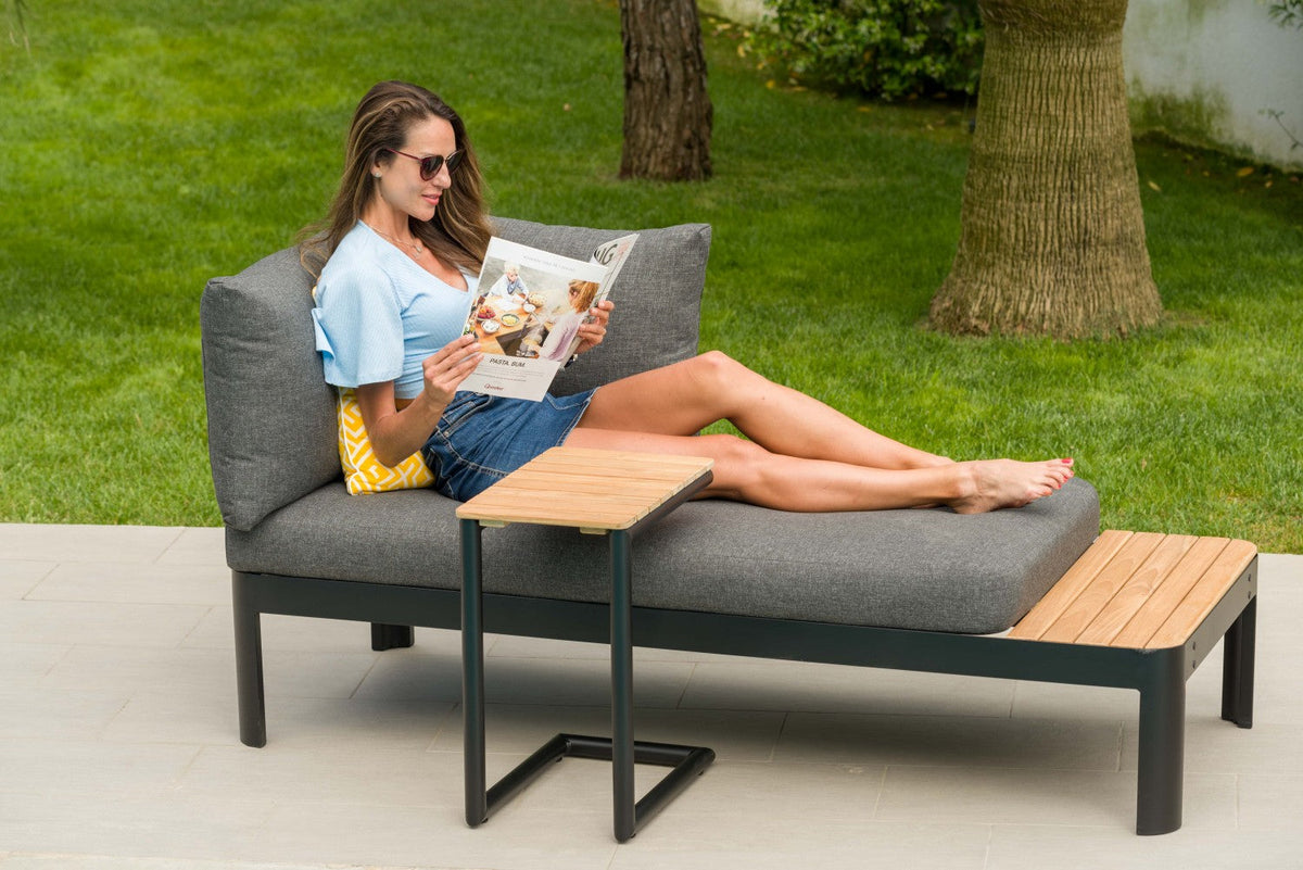 Portals Dark C-Shape Side Table Black