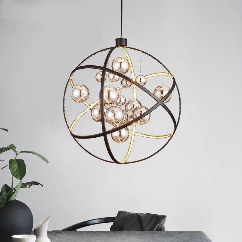 Mercury 20" LED Glass Globe Chandelier - Italian Concept