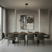 40"W Round Slate Natural Stone LED Industrial Chandelier - Chandelier