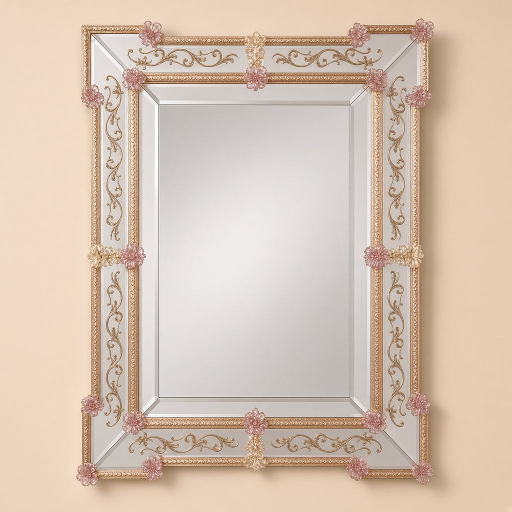 Blush Murano Crystal Mirror