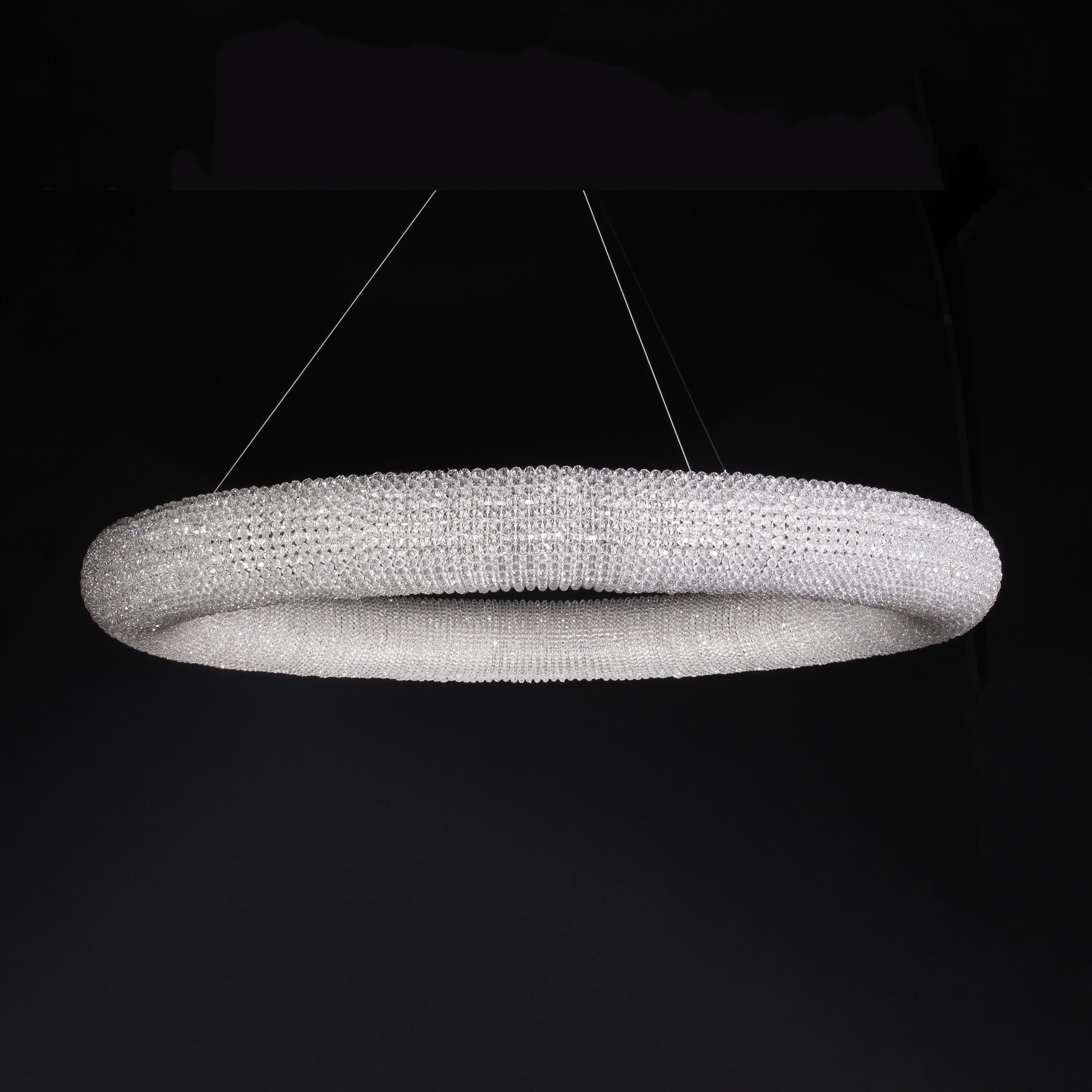 Empire Round Crystal Ring Beaded Chandelier - Italian Concept