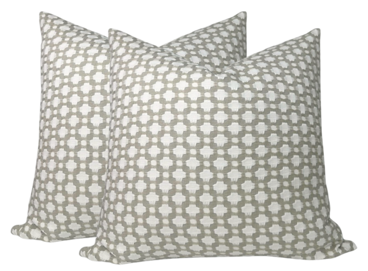 Betwixt Pillow Cover in Stone, Schumacher Textiles