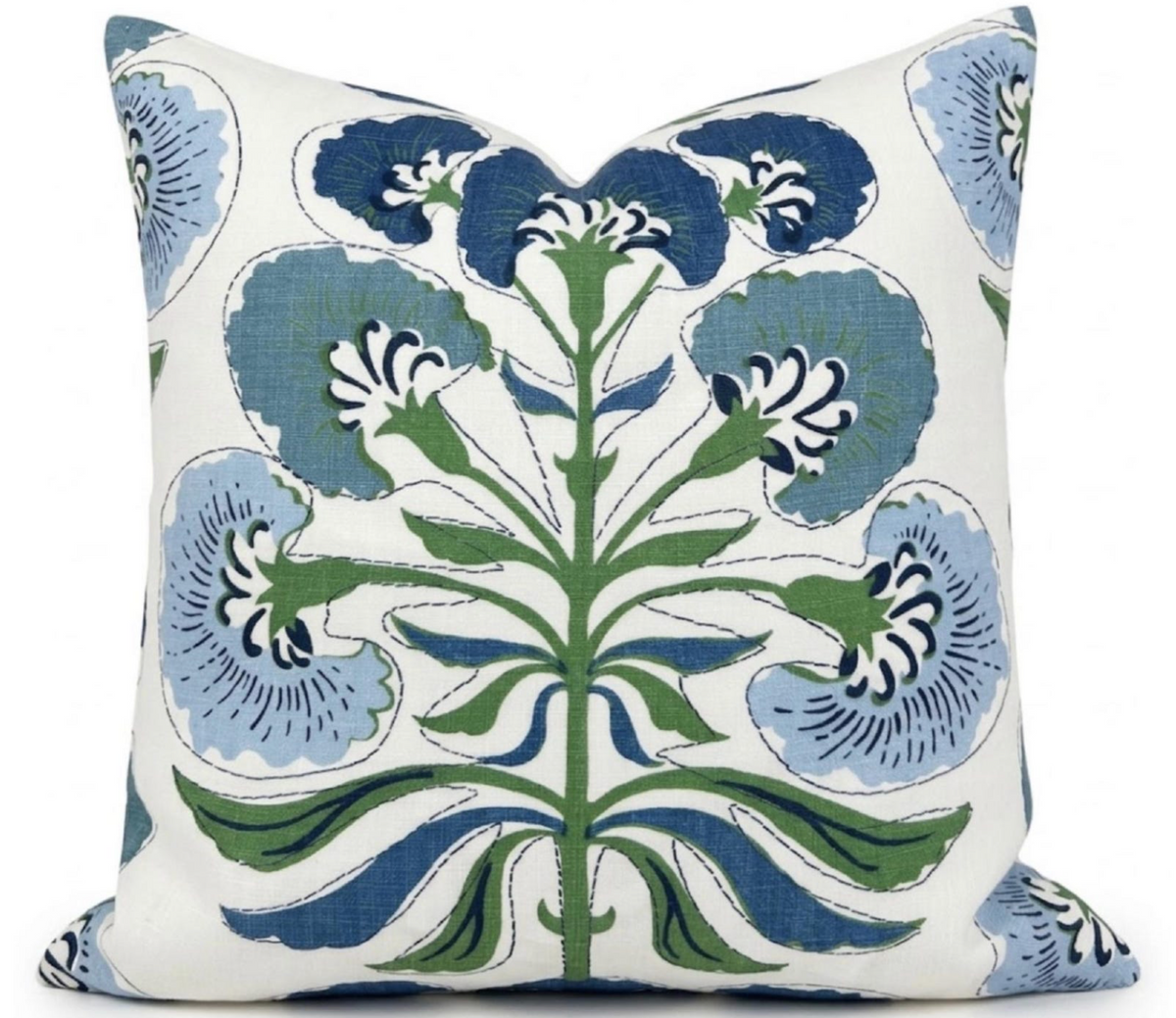 Ready to Ship, 22x22 Tybee Tree Pillow Cover in Blue Green, Thibaut Pillows