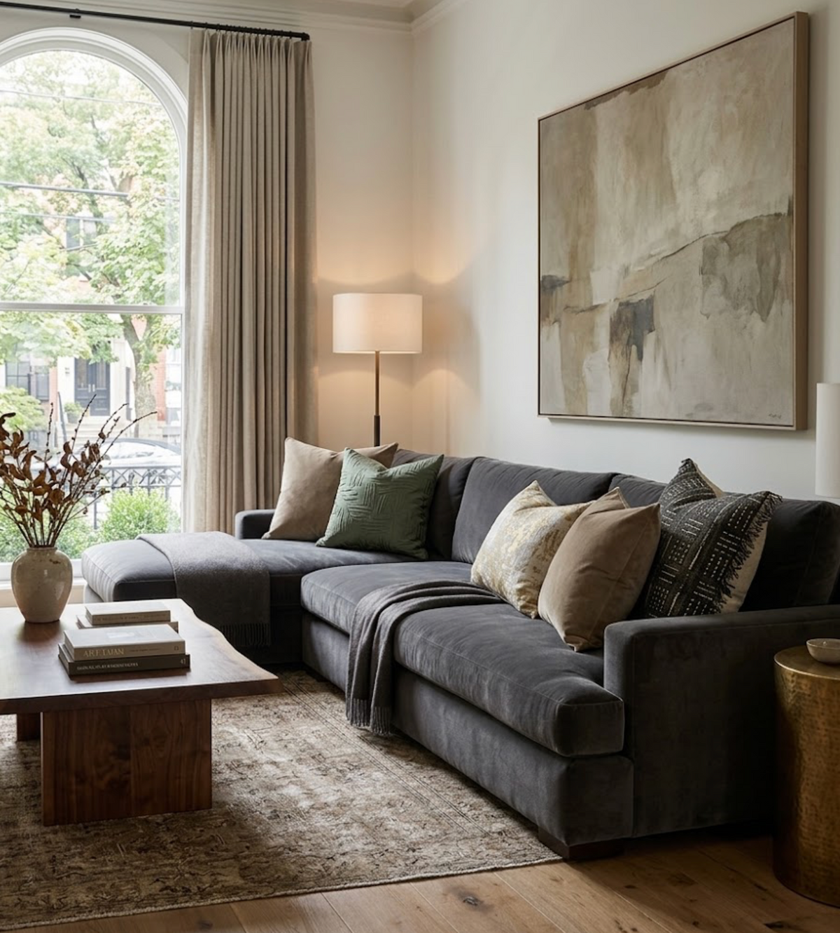 Solid Velvet Pillow Cover in Khaki