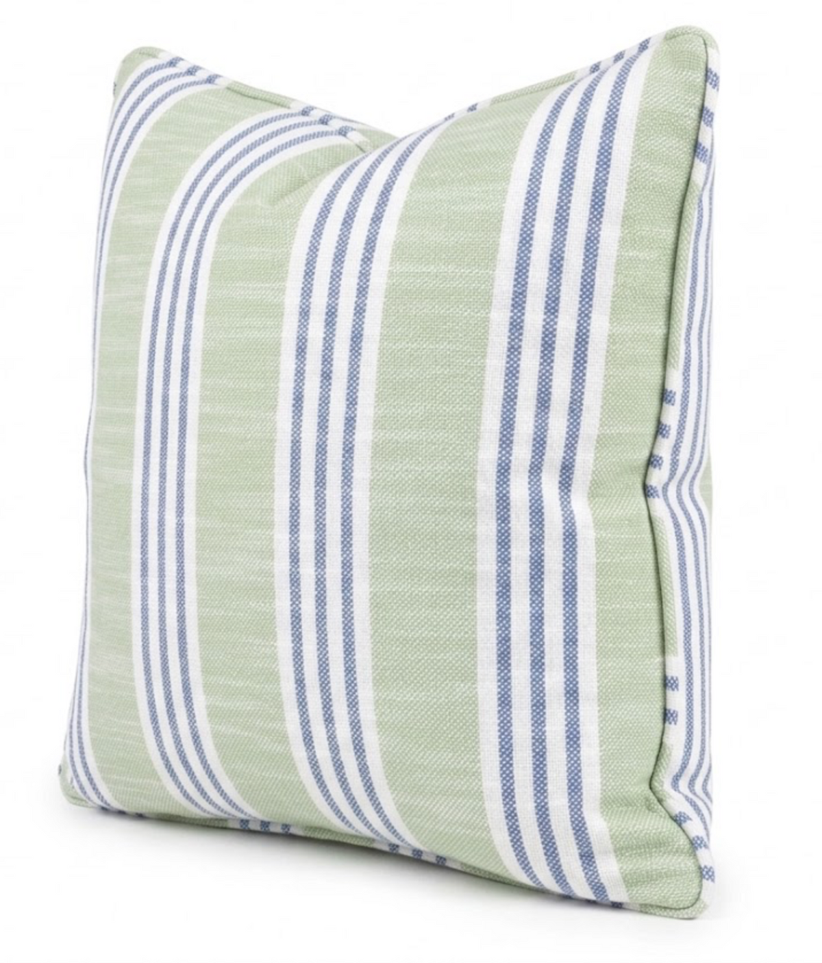 Southport Stripe Pillow Cover in Apple Green and Blue, Thibaut Pillows
