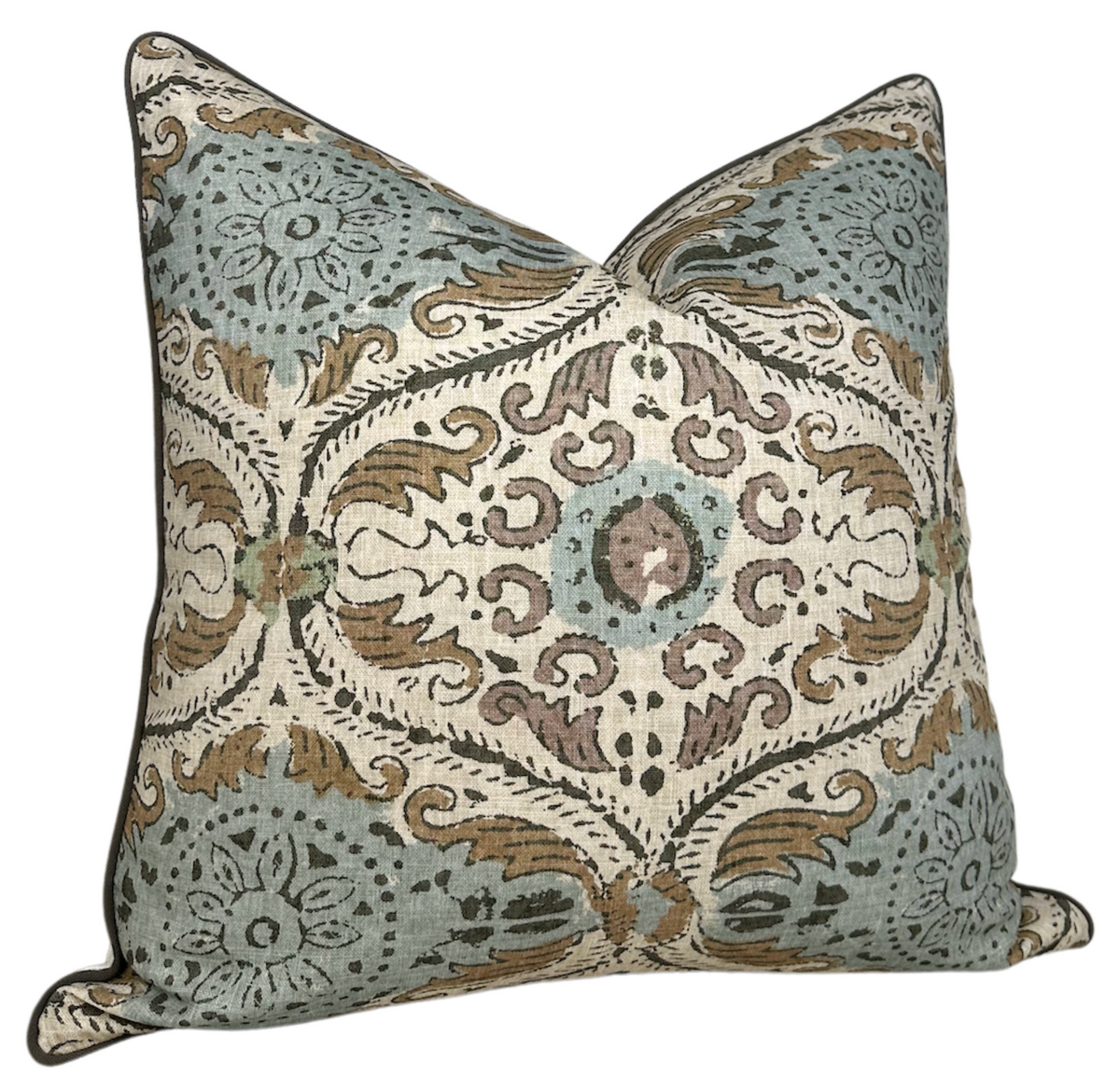 Ready to Ship, 22x22 Cecilia Pillow Cover in Gold and Sage