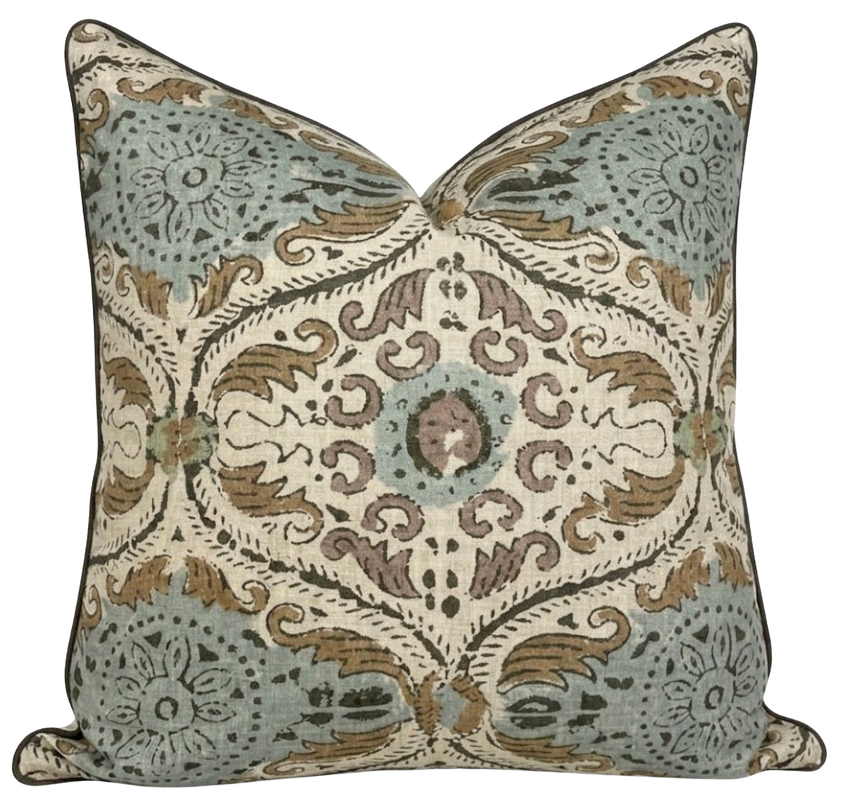 Ready to Ship, 22x22 Cecilia Pillow Cover in Gold and Sage