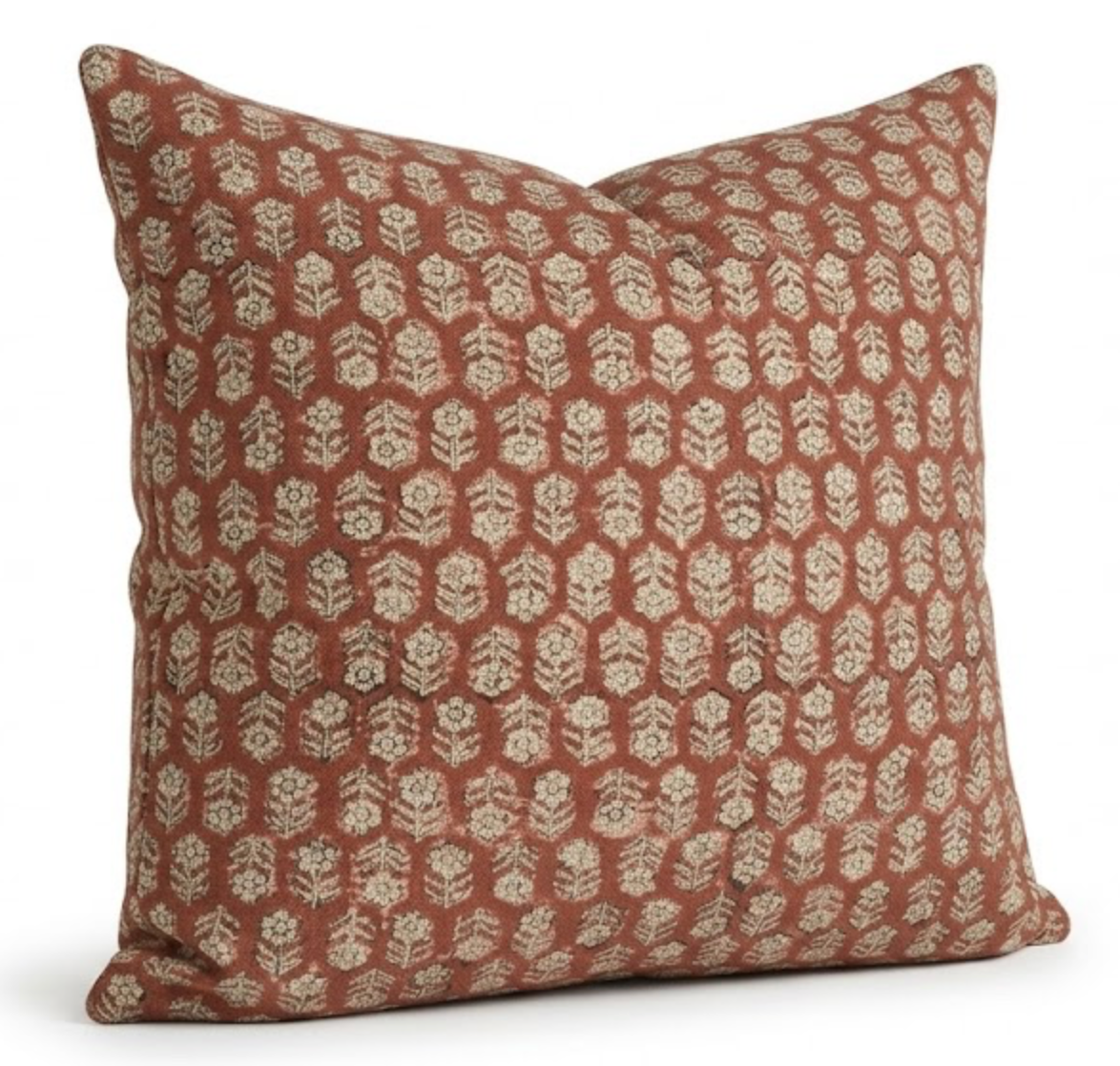 Tulsi Floral Pillow Cover in Saffron