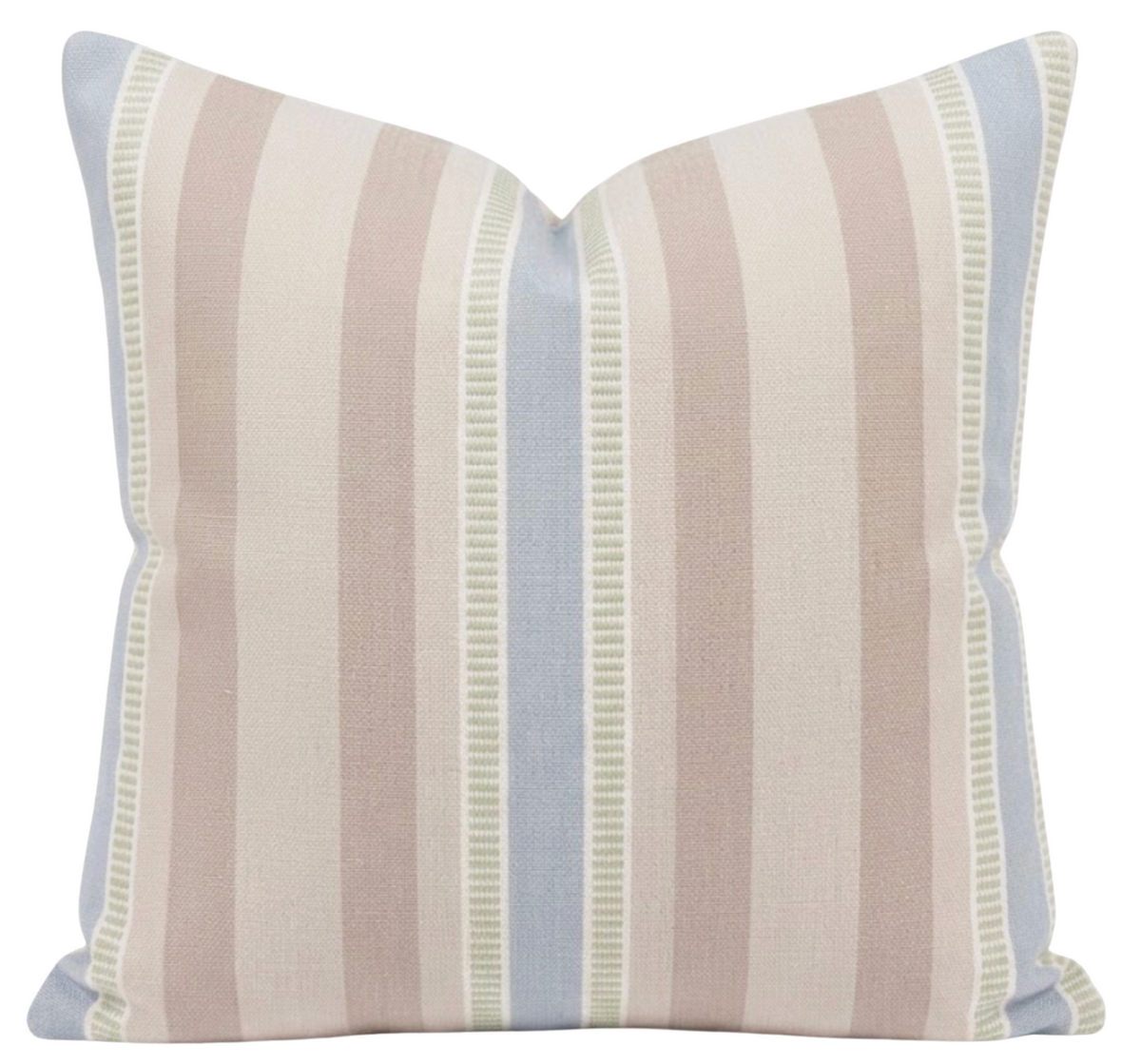 Dearden Striped Pillow Cover in Beige and Blue, Thibaut Pillows