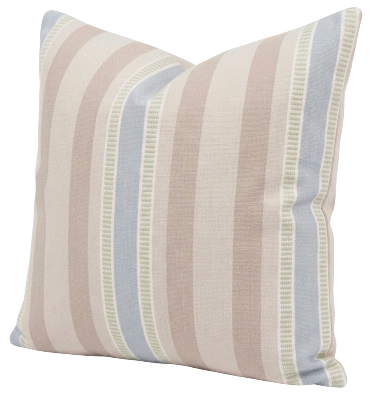 Dearden Striped Pillow Cover in Beige and Blue, Thibaut Pillows