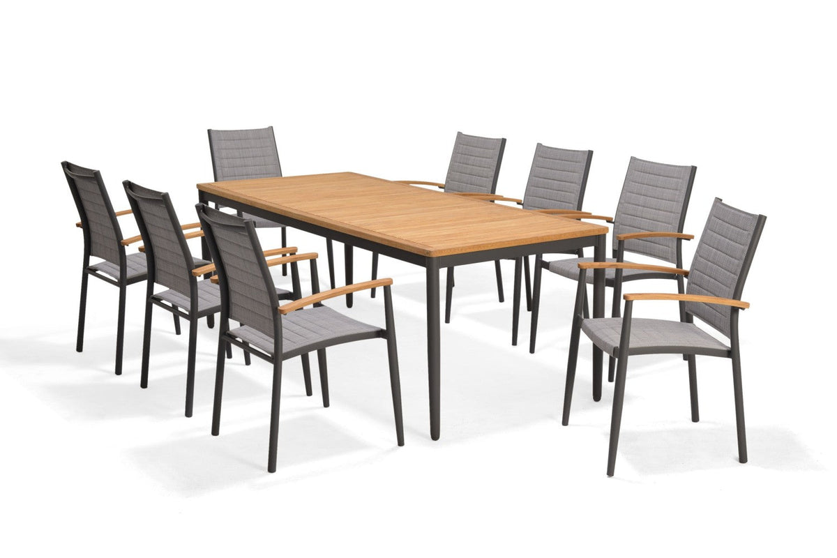 Topaz 9 Piece Teak Big Rectangular Dining Set