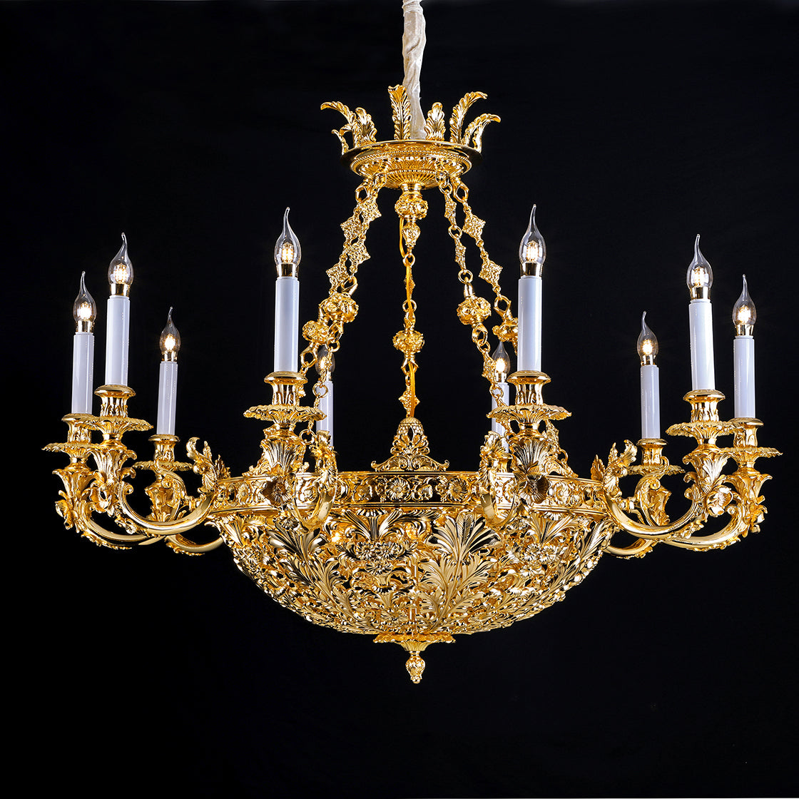 Turin Antique Brass Chandelier