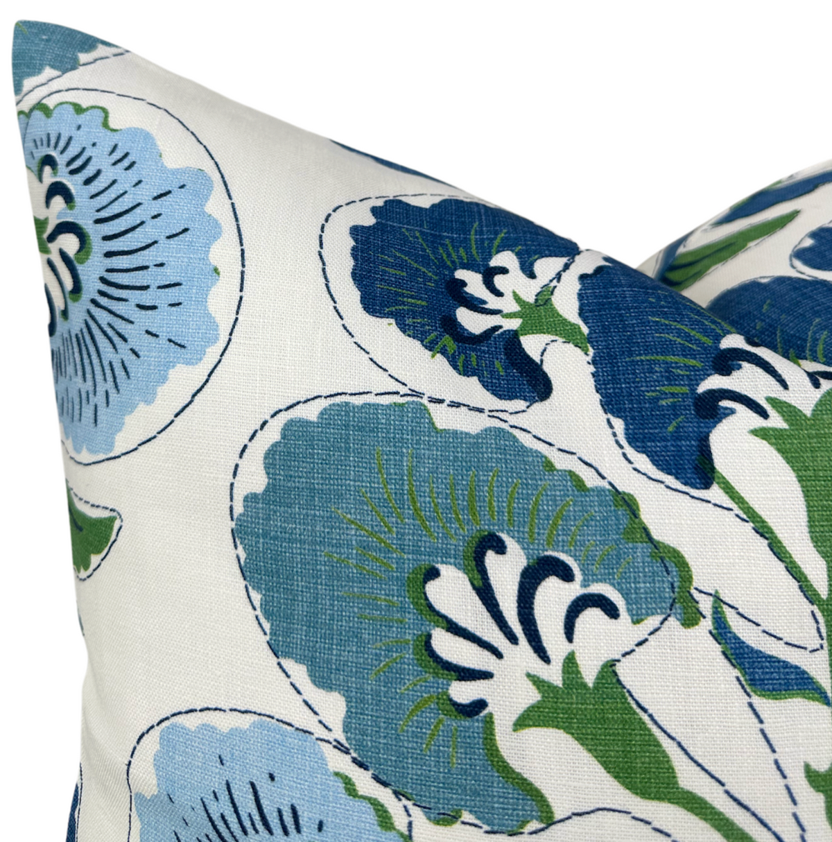 Ready to Ship, 22x22 Tybee Tree Pillow Cover in Blue Green, Thibaut Pillows