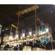 Armature Linear Glass Cylinder Chandelier - Italian Concept - 