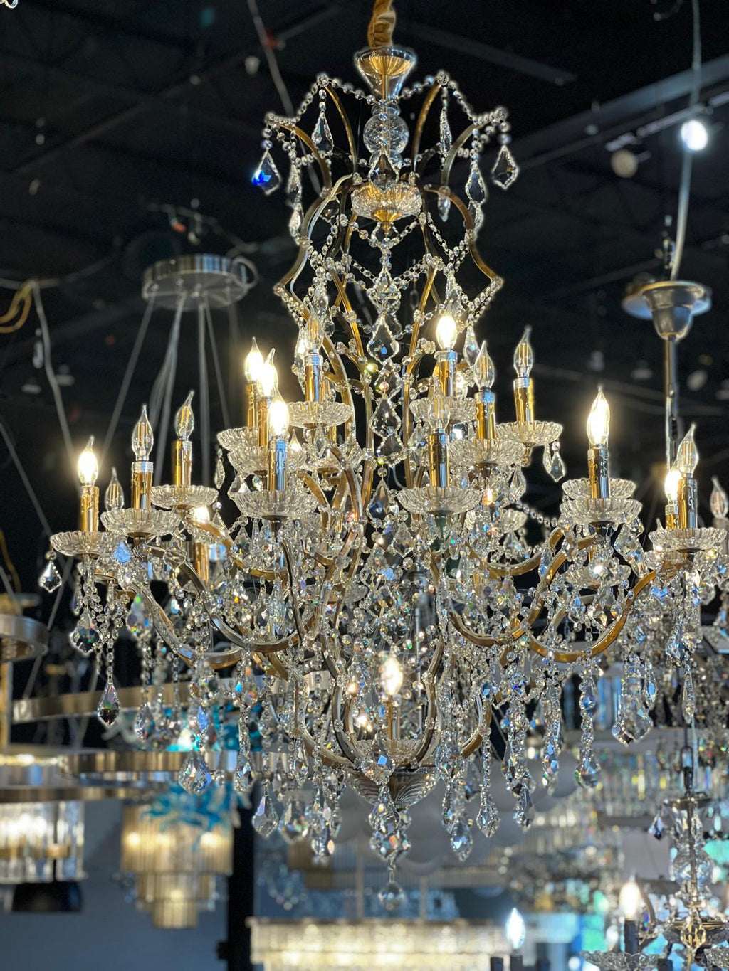 12 Light Maria Theresa Crystal Chandelier - Chandelier
