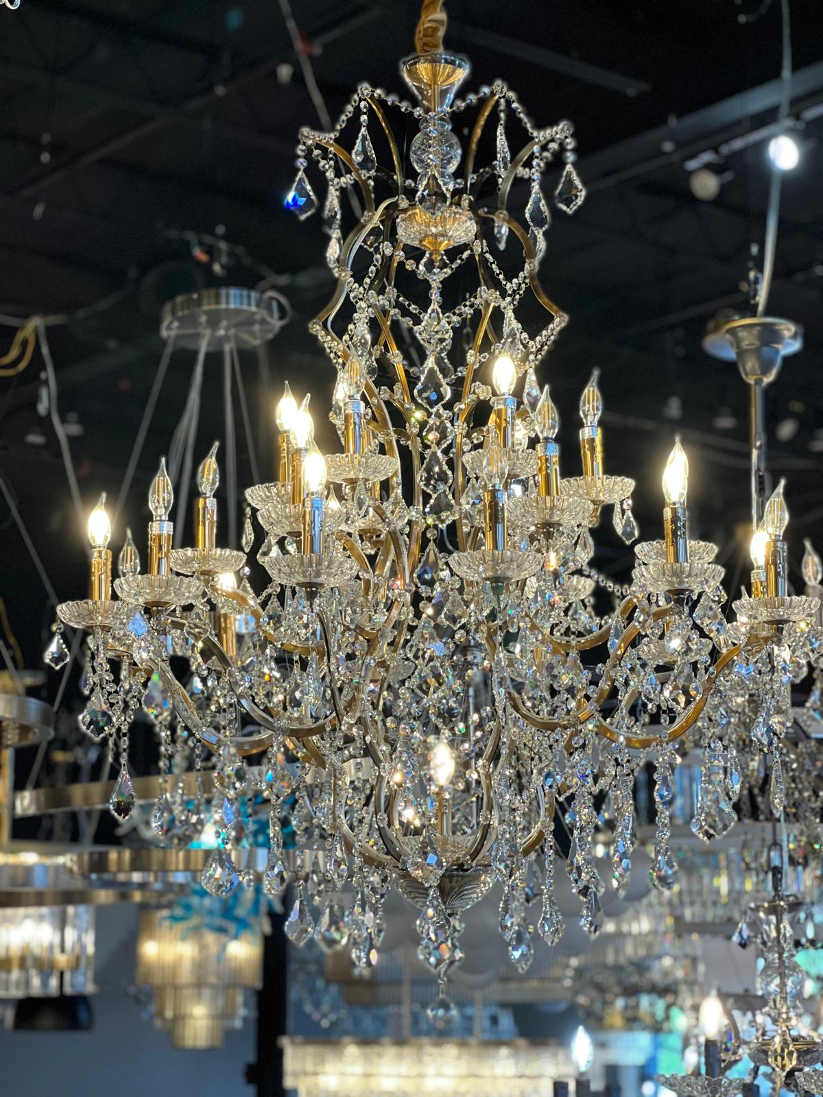 12 Light Maria Theresa Crystal Chandelier - Chandelier