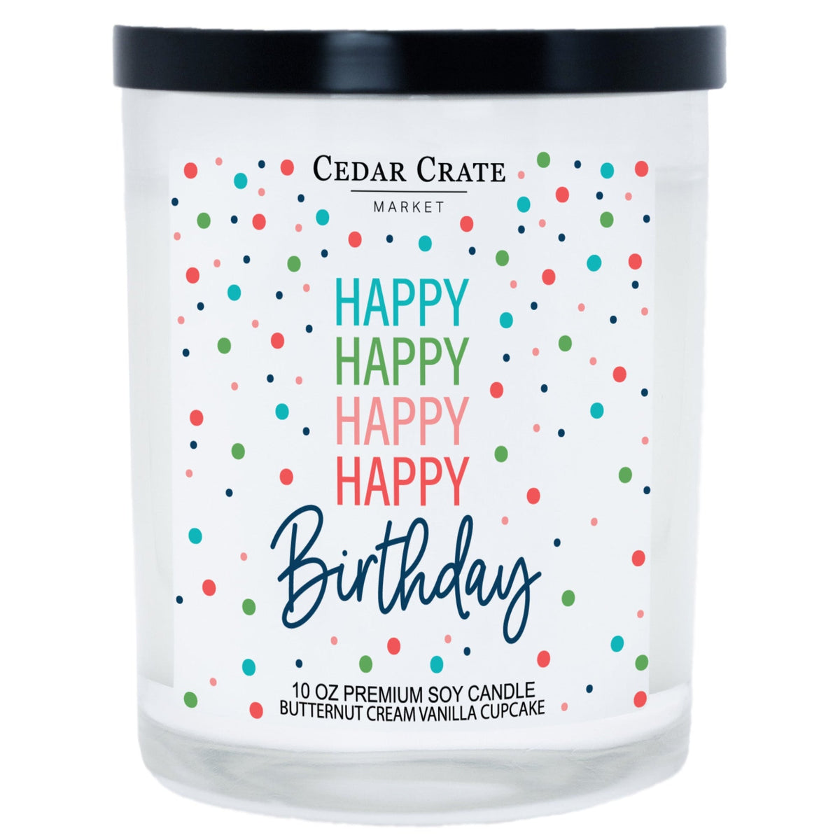 Happy Happy Happy Happy Birthday Candle with Sprinkes