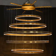 Liana Round 5-Ring Double LED Chandelier - Italian Concept - 