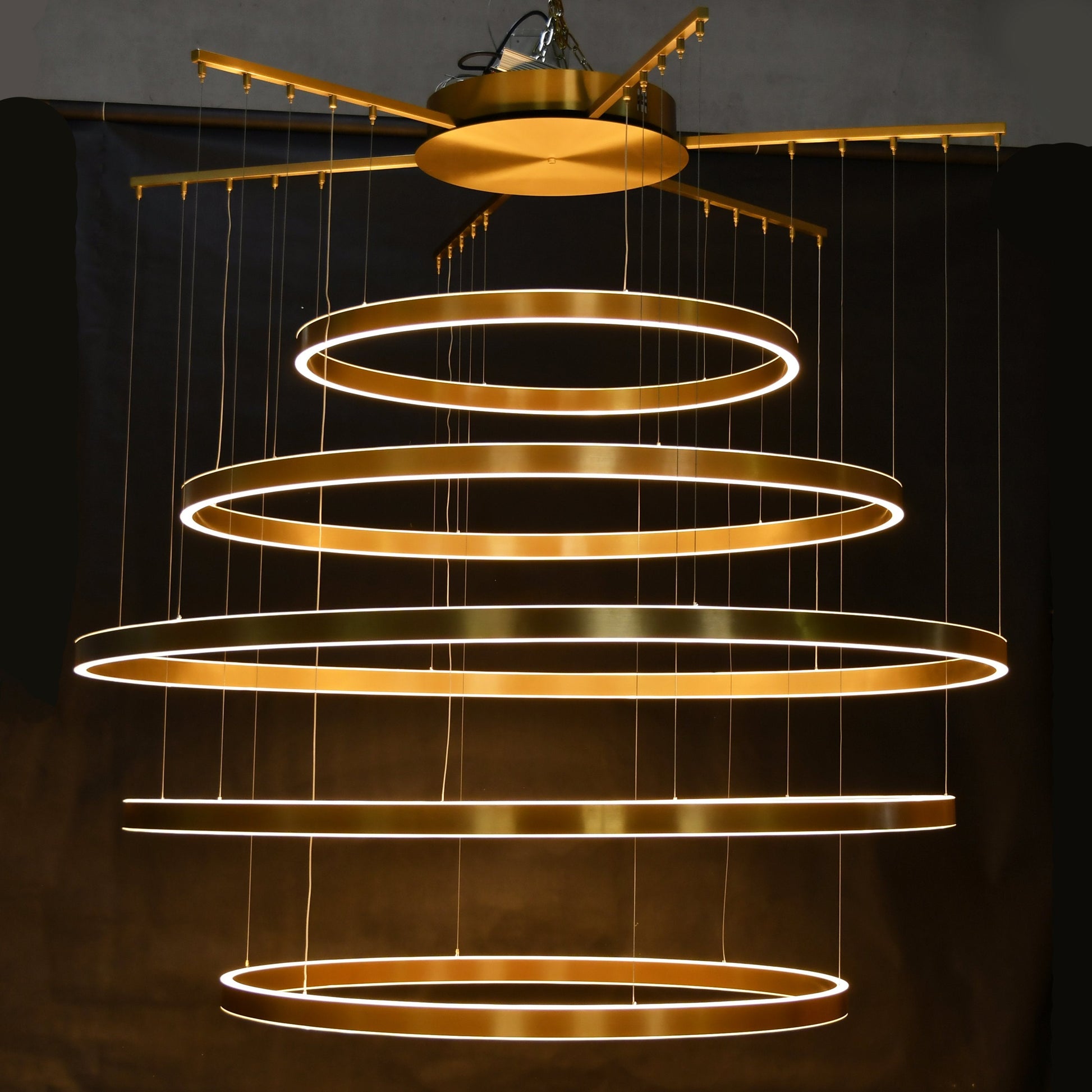 Liana Round 5-Ring Double LED Chandelier - Italian Concept - 