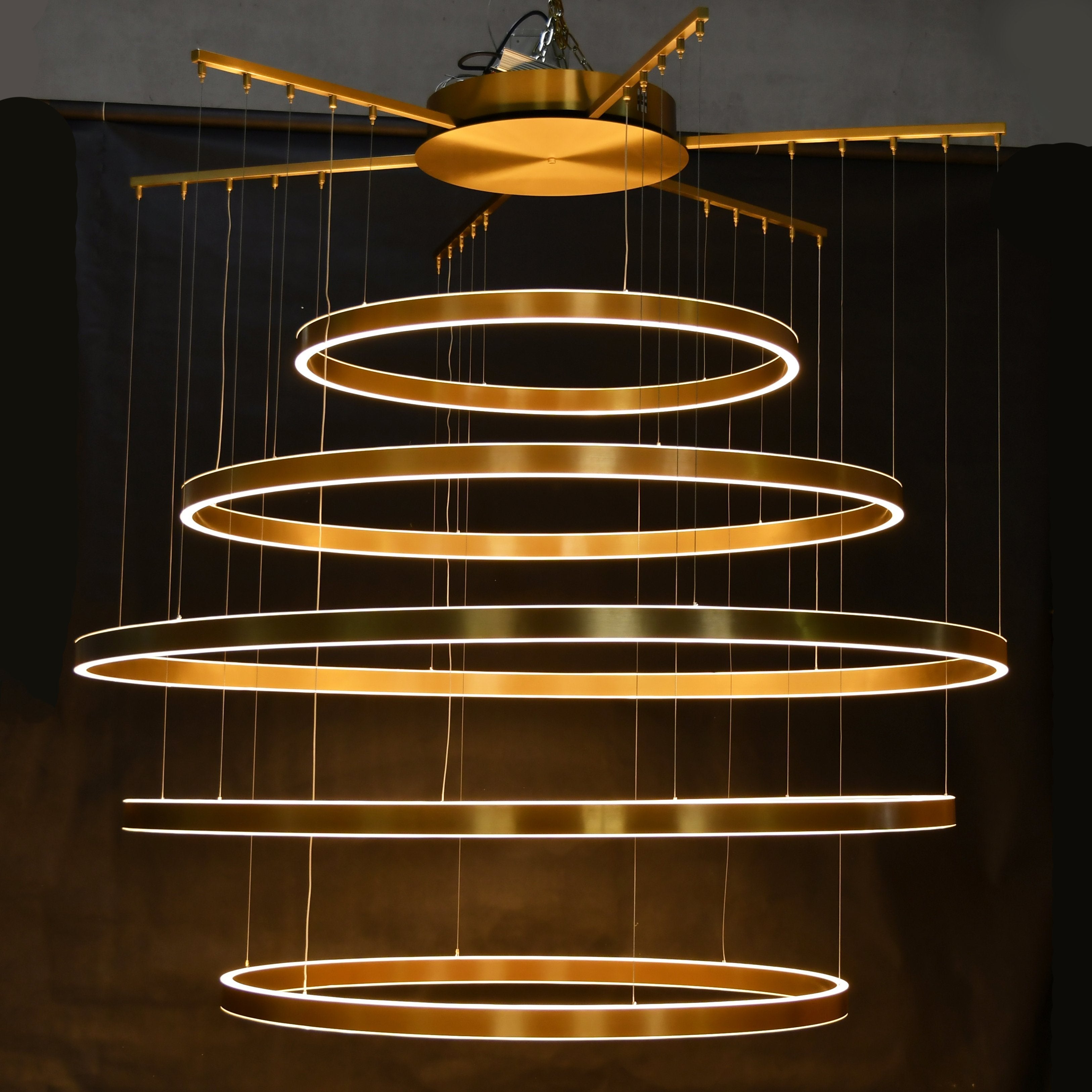 Liana Round 5-Ring Double LED Chandelier - Italian Concept - 
