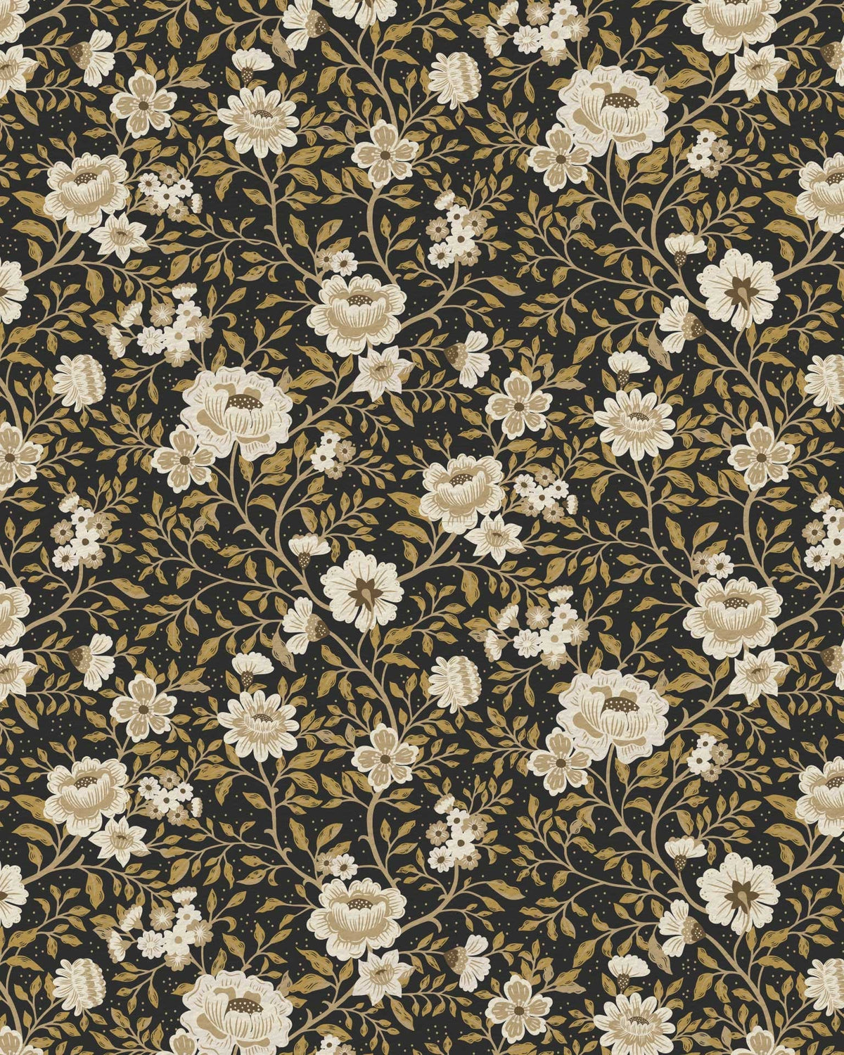 Annabelle Wallpaper in Charcoal Marigold