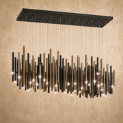 Bellini Rectangular Tri-Tone Tubular Chandelier