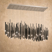 Bellini Rectangular Two-Tone Tubular Pendant Light Chandelier