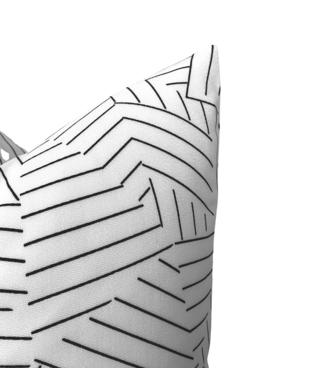 Deconstructed Stripe Pillow Cover in Black, Indoor Outdoor Pillows, Schumacher Textiles