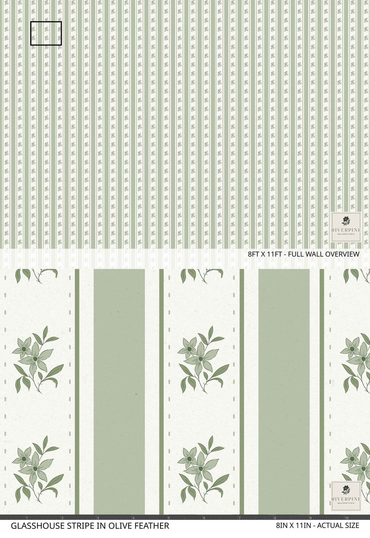 Glasshouse Stripe in Olive Feather